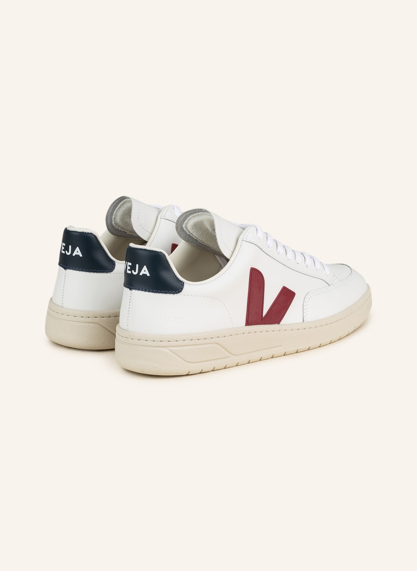 VEJA Sneakers V-12, Color: WHITE/ DARK BLUE/ DARK RED (Image 2)