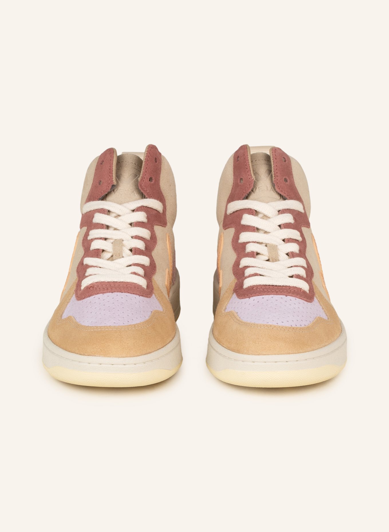 VEJA Wysokie sneakersy V-15: BEŻOWY / JASNOFIOLETOWY