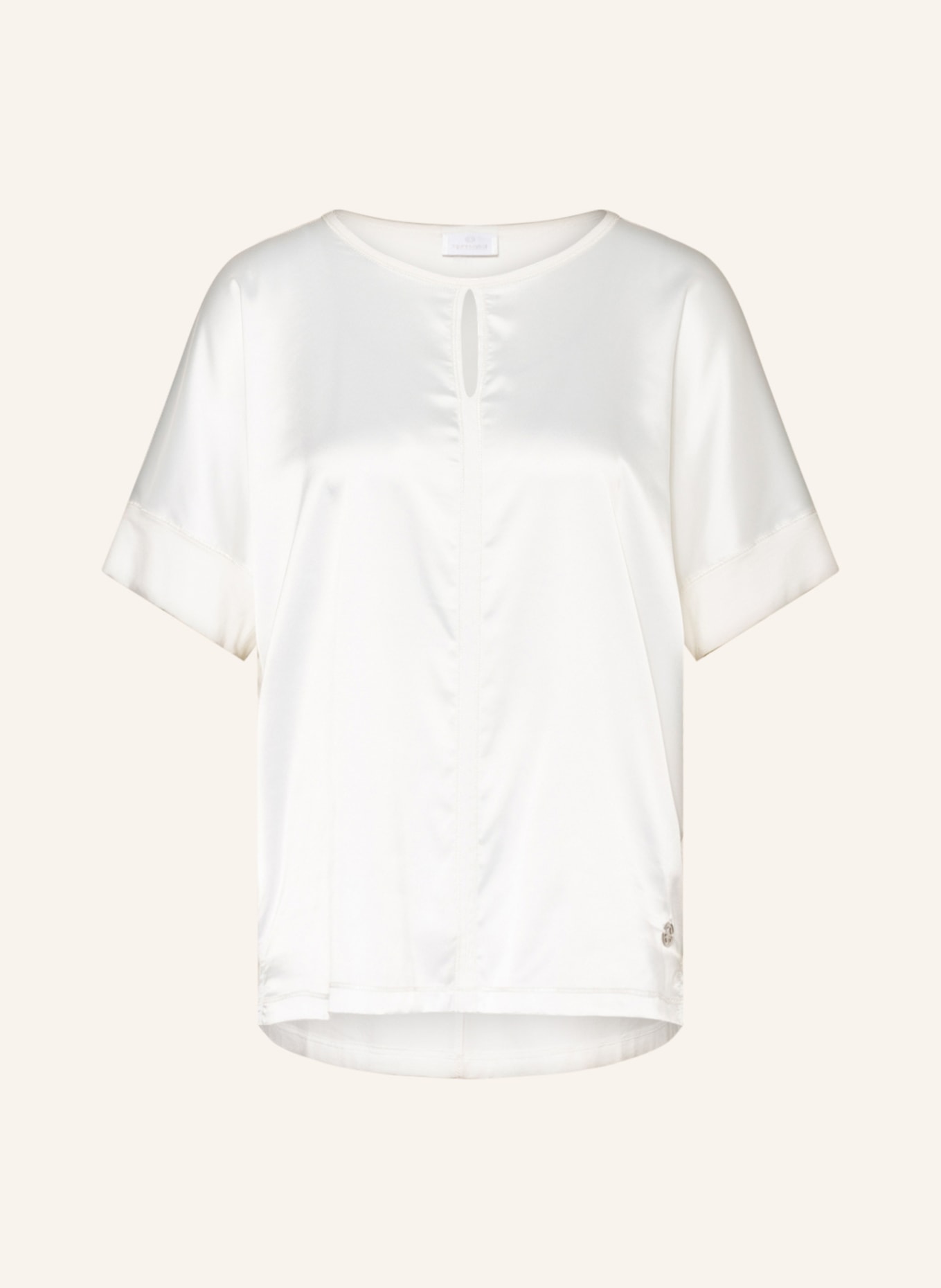 SPORTALM Blouse top in mixed materials, Color: WHITE (Image 1)