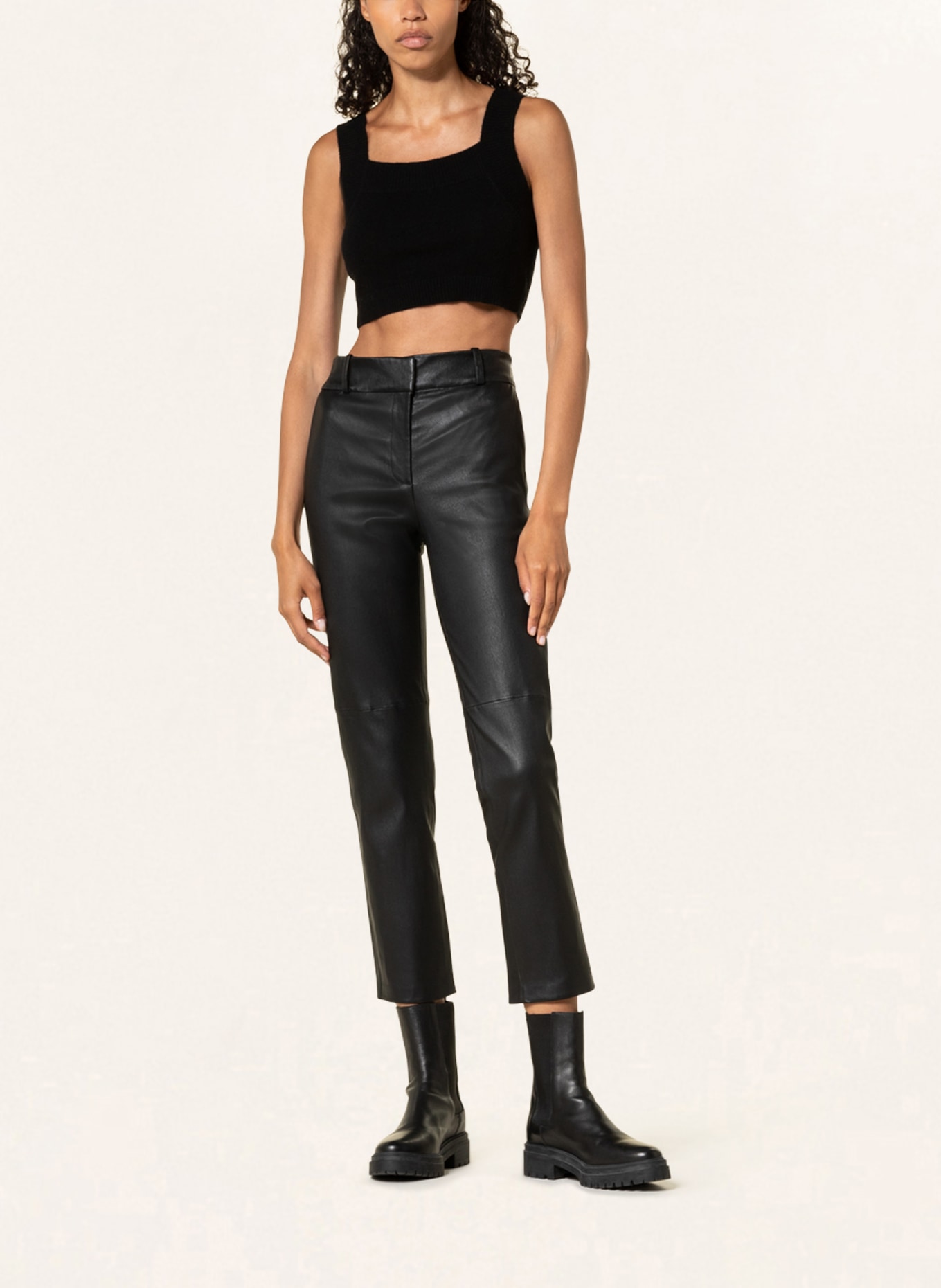 lilienfels Cropped knit top in cashmere, Color: BLACK (Image 2)
