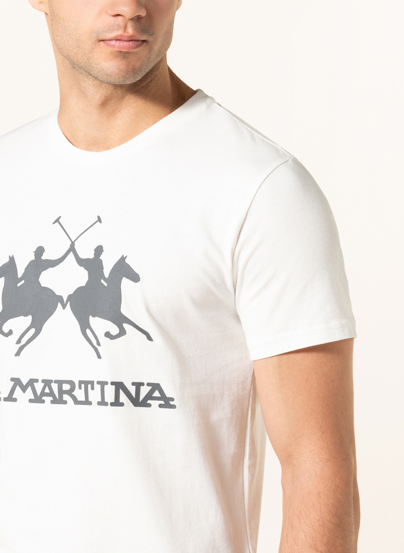 LA MARTINA T-shirt , Kolor: KREMOWY (Obrazek 4)