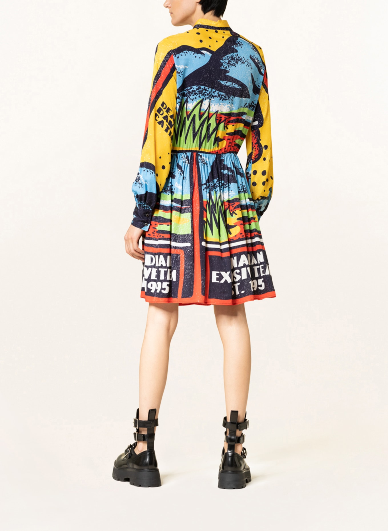 DSQUARED2 Shirt dress FLOUNCE, Color: YELLOW/ BLUE/ RED (Image 3)