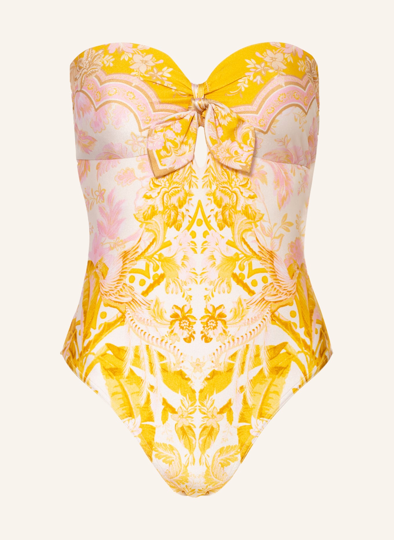 ZIMMERMANN Bandeau swimsuit LYRE, Color: CREAM/ YELLOW (Image 1)