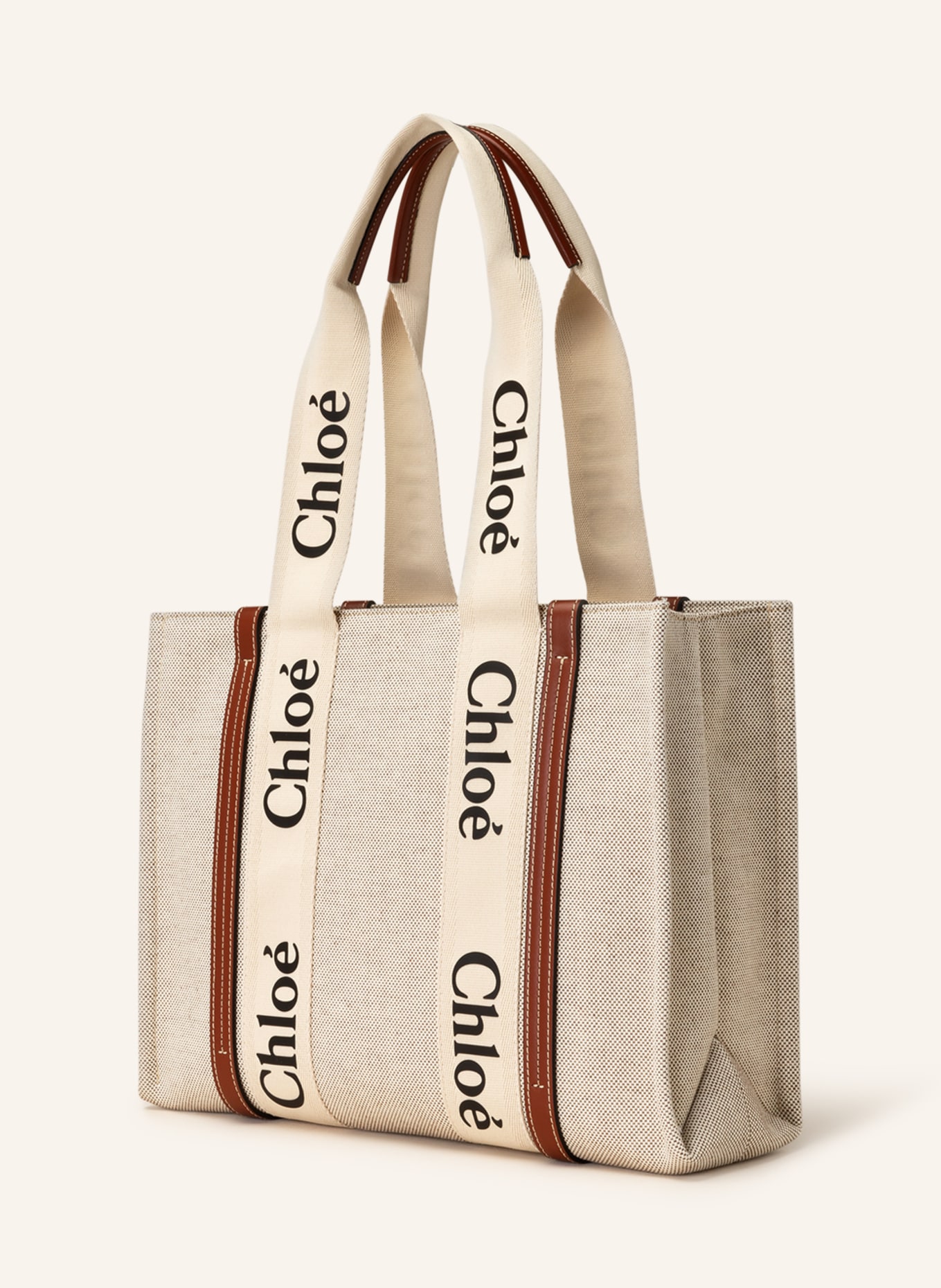 Chloé Shopper WOODY, Farbe: WHITE - BROWN (Bild 2)