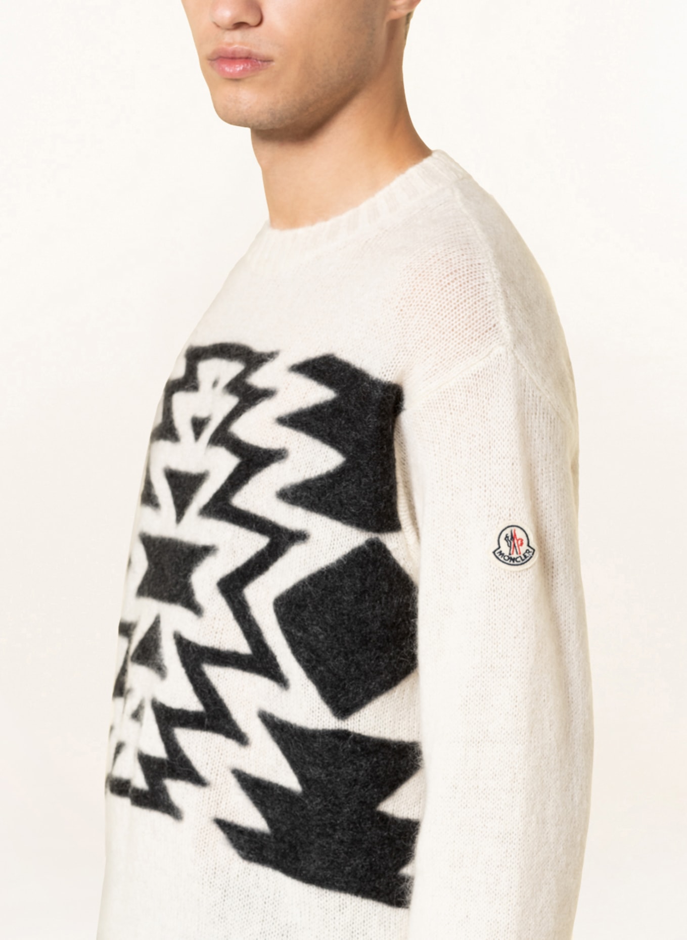 MONCLER Sweater with mohair, Color: WHITE/ BLACK (Image 4)