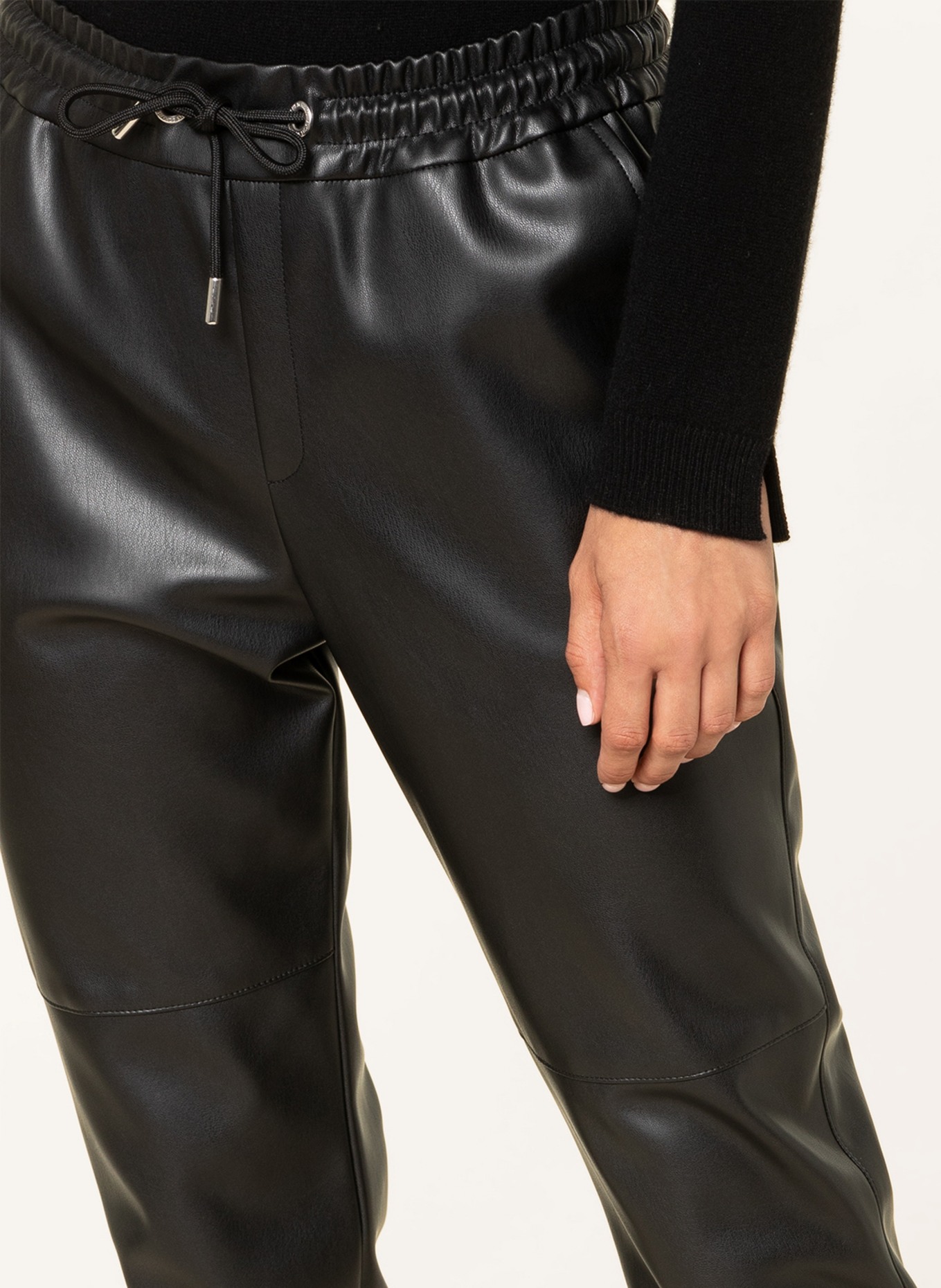 FUCHS SCHMITT 7/8 trousers in leather look, Color: BLACK (Image 5)
