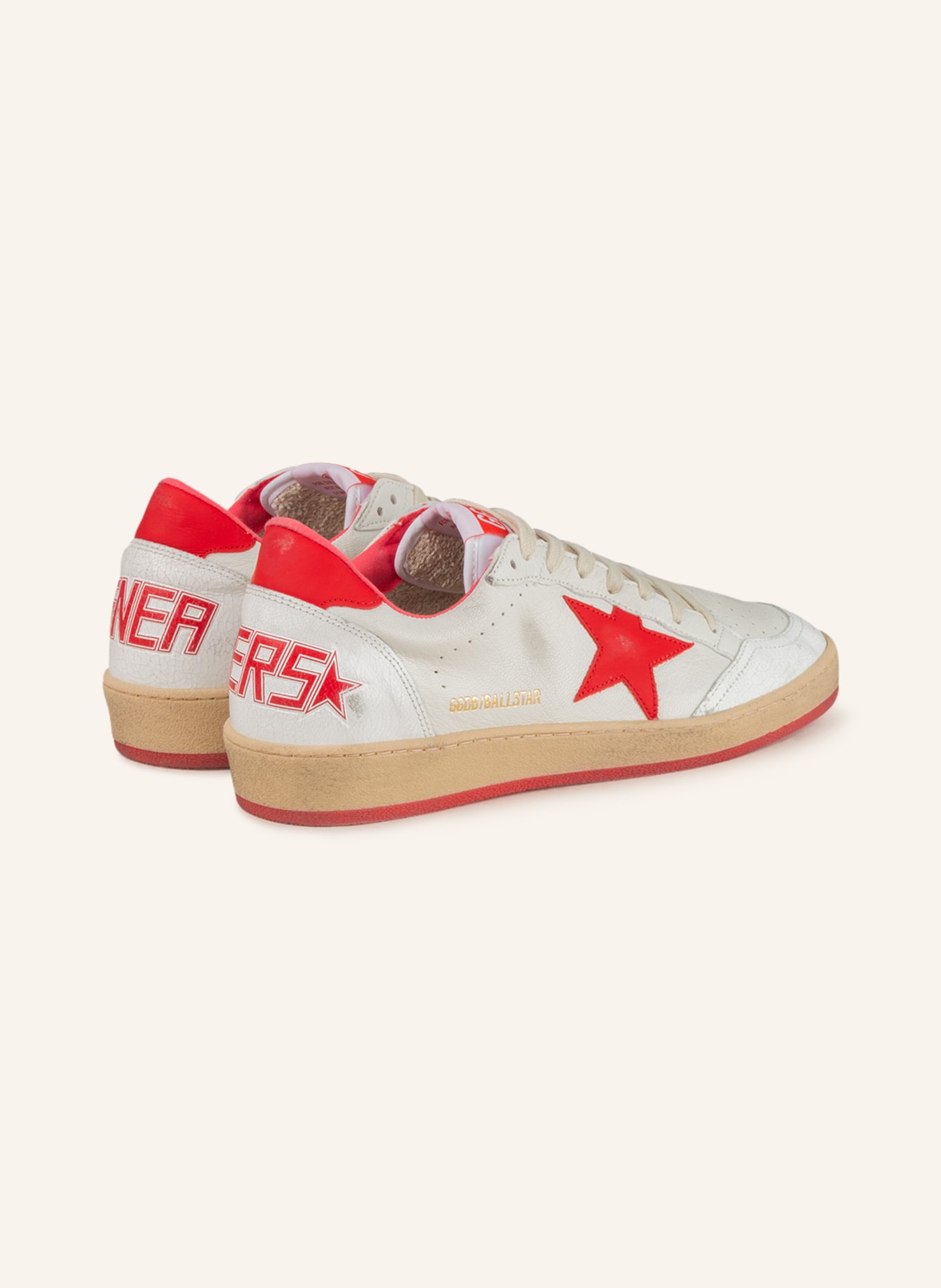 GOLDEN GOOSE Sneakers BALL STAR, Color: WHITE/ RED (Image 2)