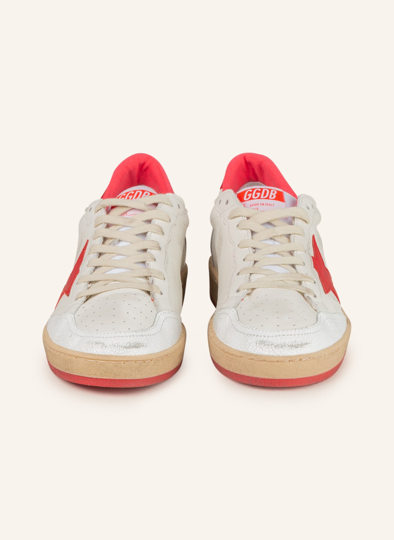 GOLDEN GOOSE Sneakers BALL STAR, Color: WHITE/ RED (Image 3)