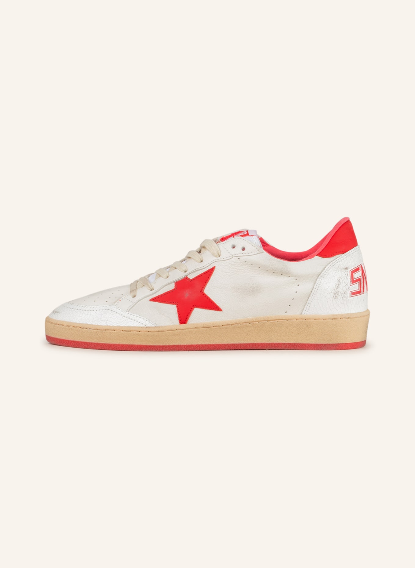 GOLDEN GOOSE Sneakers BALL STAR, Color: WHITE/ RED (Image 4)
