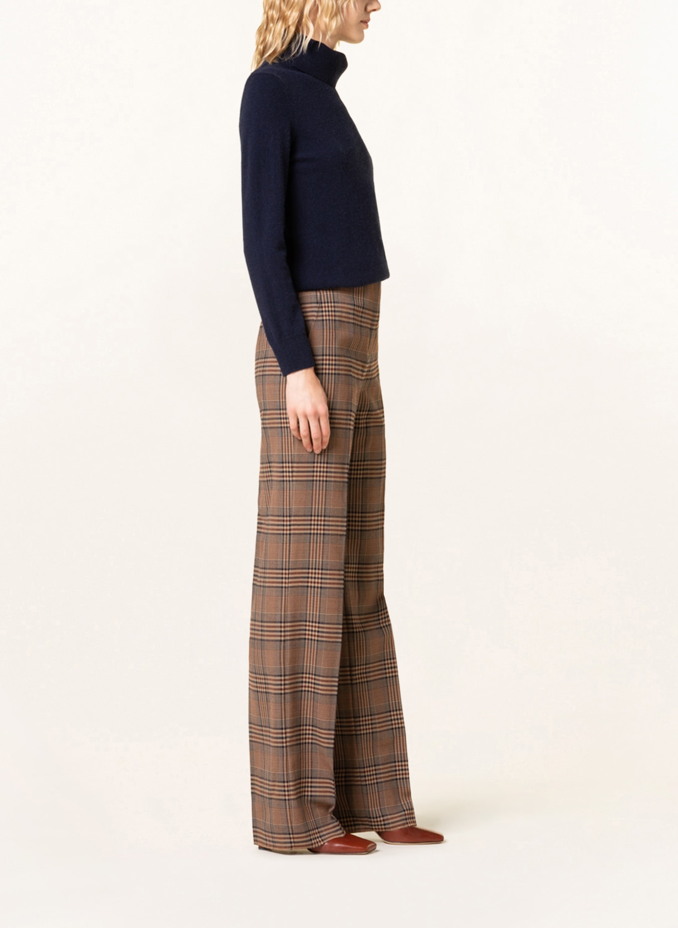 MaxMara STUDIO Wide leg trousers SHEREE , Color: BROWN/ CAMEL/ DARK RED (Image 4)