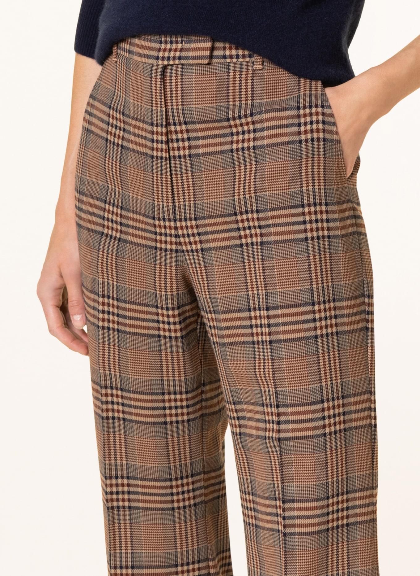 MaxMara STUDIO Wide leg trousers SHEREE , Color: BROWN/ CAMEL/ DARK RED (Image 5)
