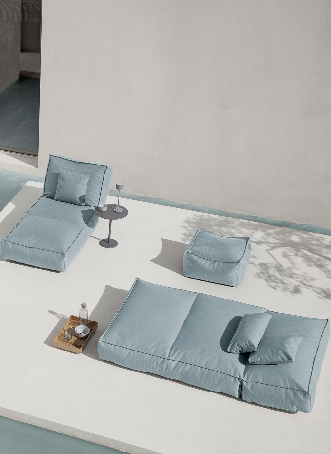 blomus Pouf STAY: HELLBLAU