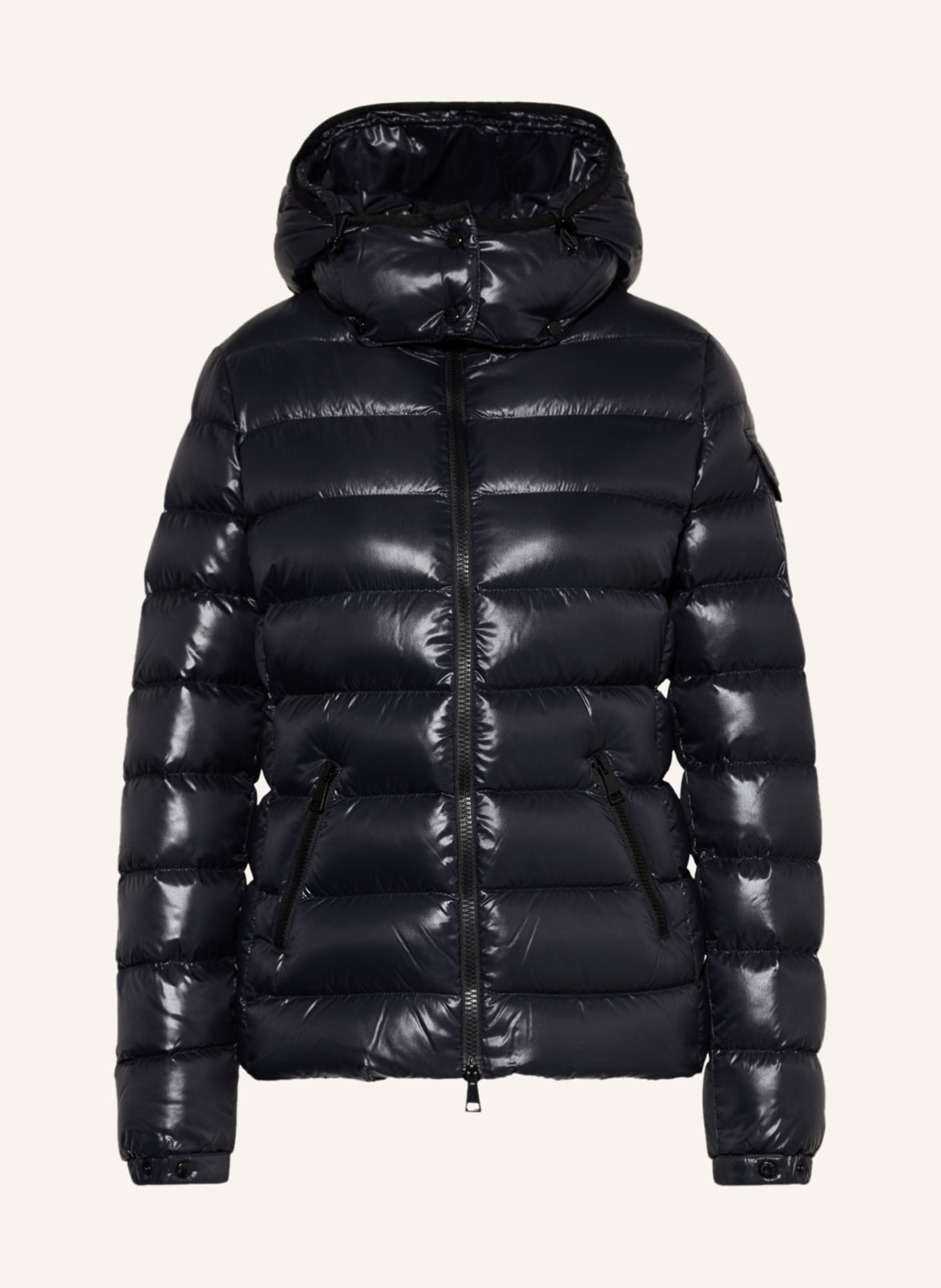 MONCLER Péřová bunda BADY s odnímatelnou kapucí: TMAVĚ MODRÁ