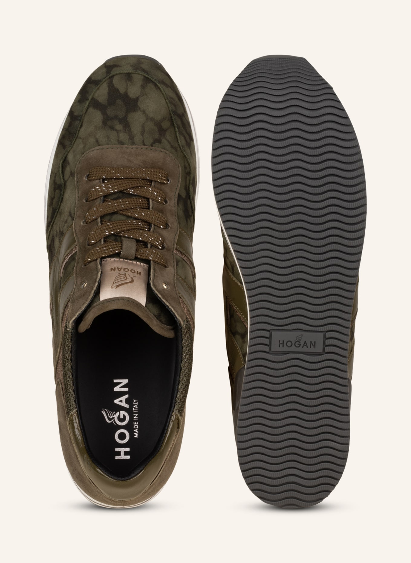 HOGAN Sneakers H222, Color: GREEN/ KHAKI (Image 5)