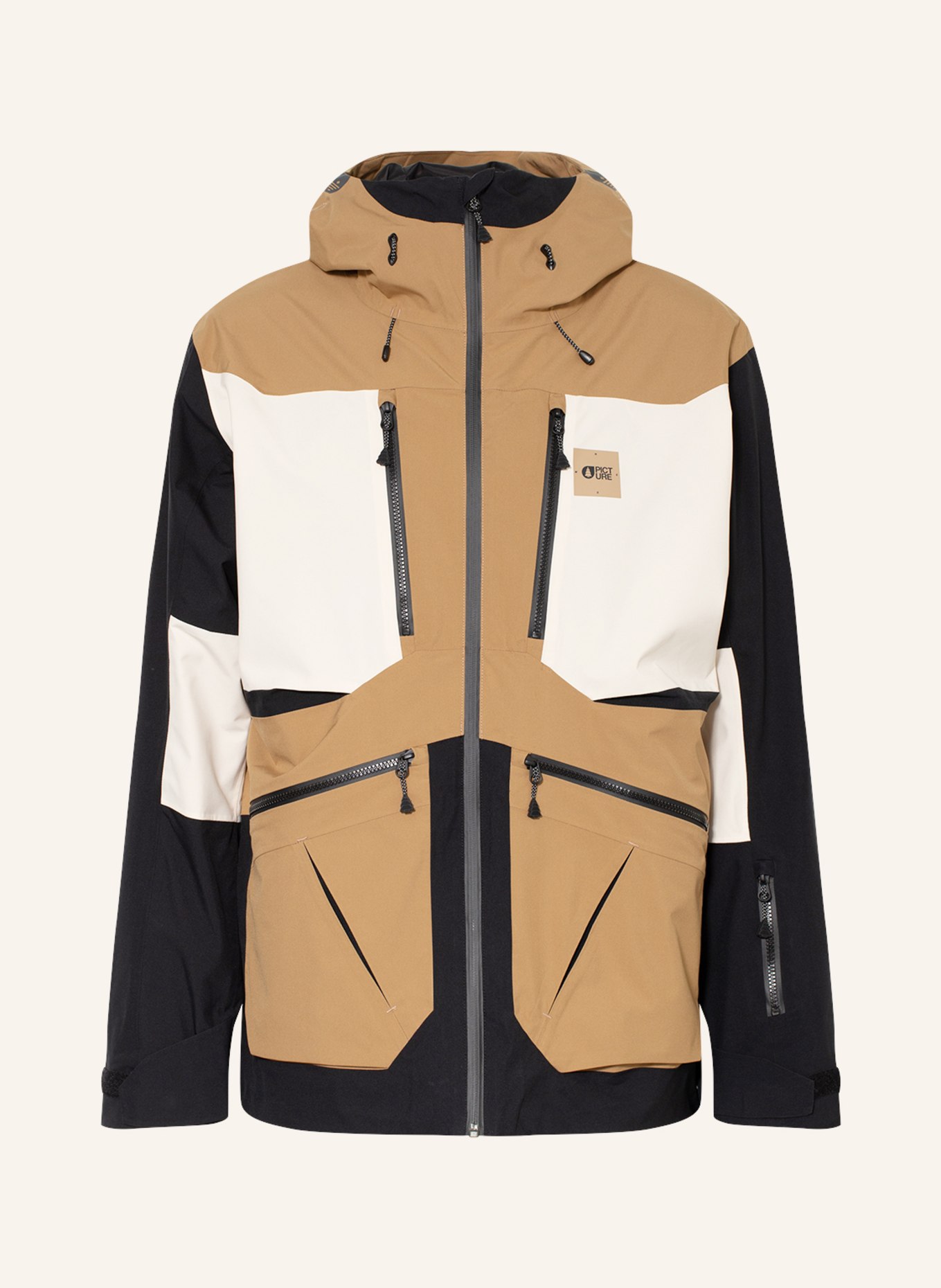 PICTURE Ski jacket NAIKOON, Color: BLACK/ BEIGE/ CREAM (Image 1)