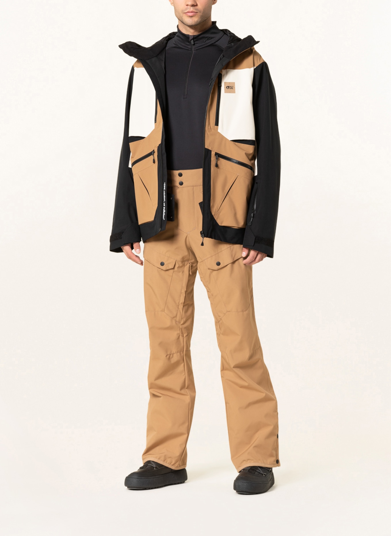 PICTURE Ski jacket NAIKOON, Color: BLACK/ BEIGE/ CREAM (Image 2)