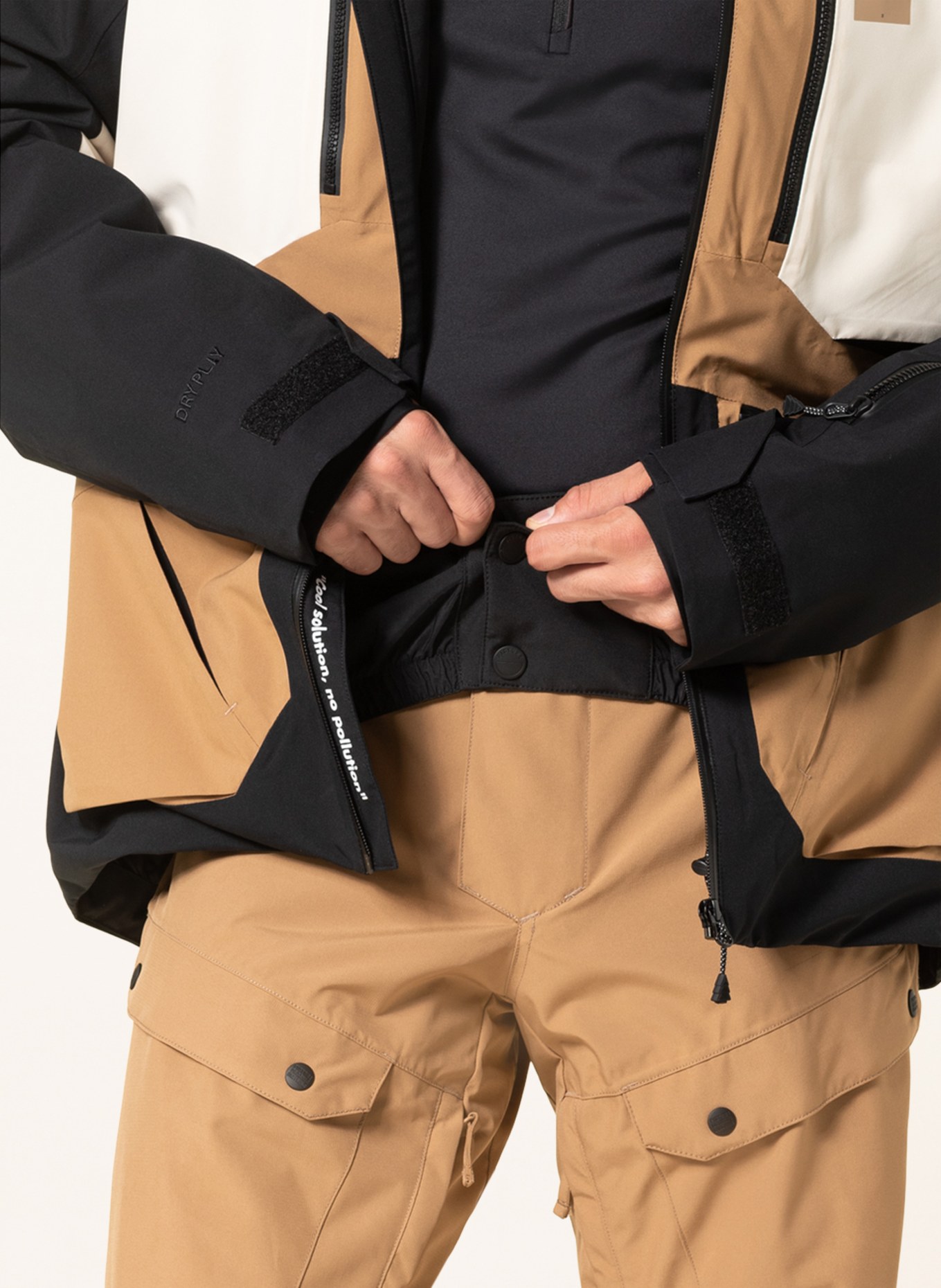 PICTURE Ski jacket NAIKOON, Color: BLACK/ BEIGE/ CREAM (Image 6)