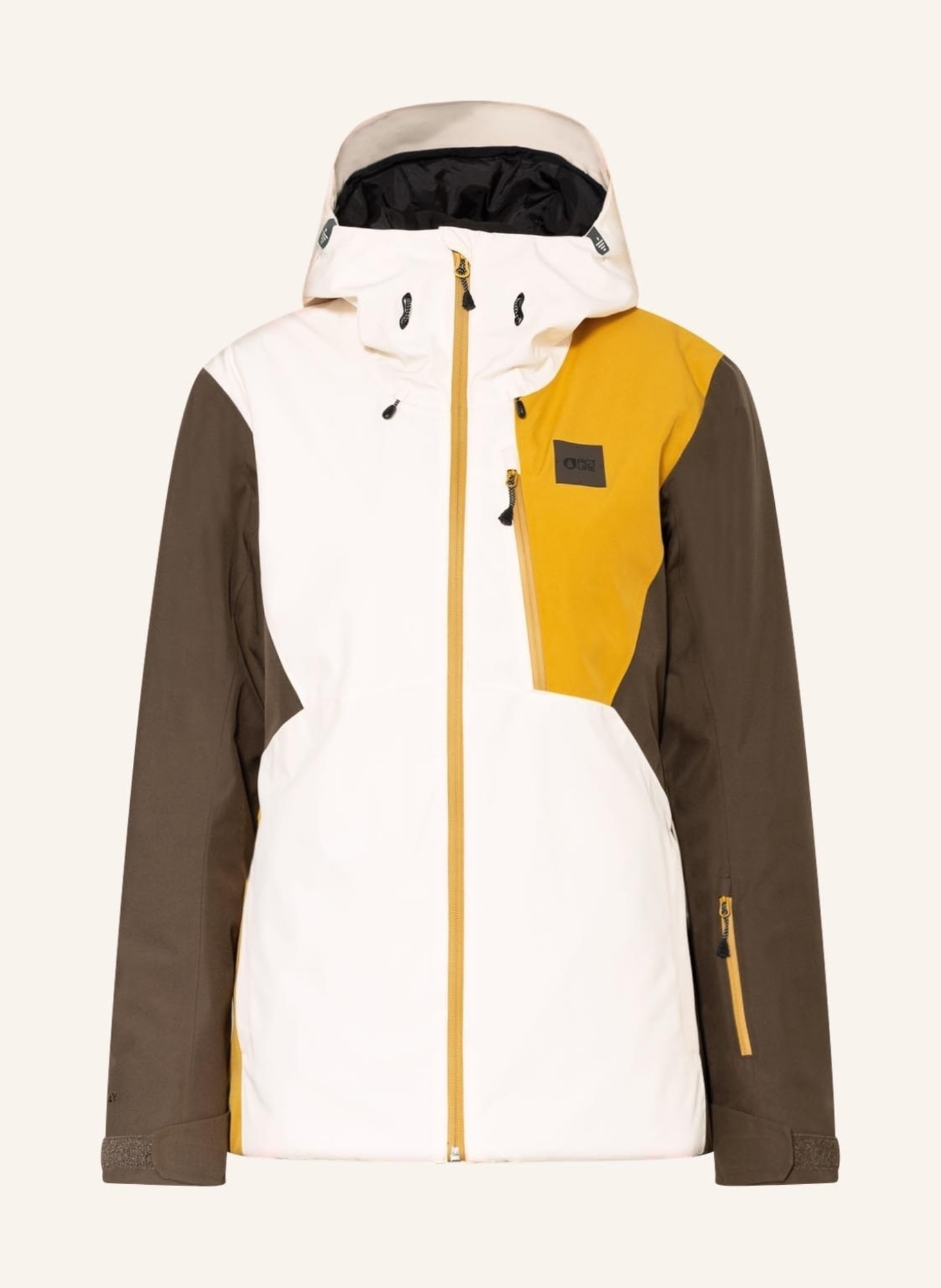 PICTURE Ski jacket SEEN, Color: KHAKI/ DARK YELLOW/ ECRU (Image 1)
