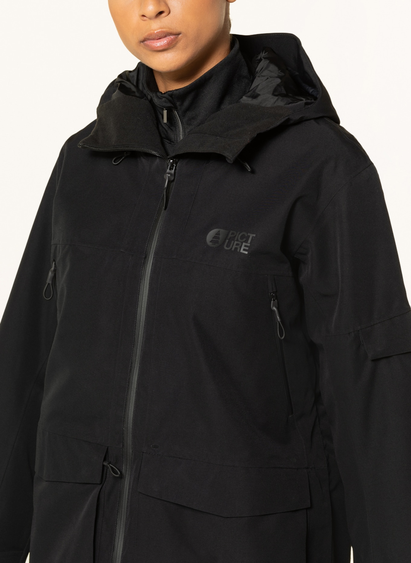 PICTURE Hardshell ski jacket U16, Color: BLACK (Image 5)