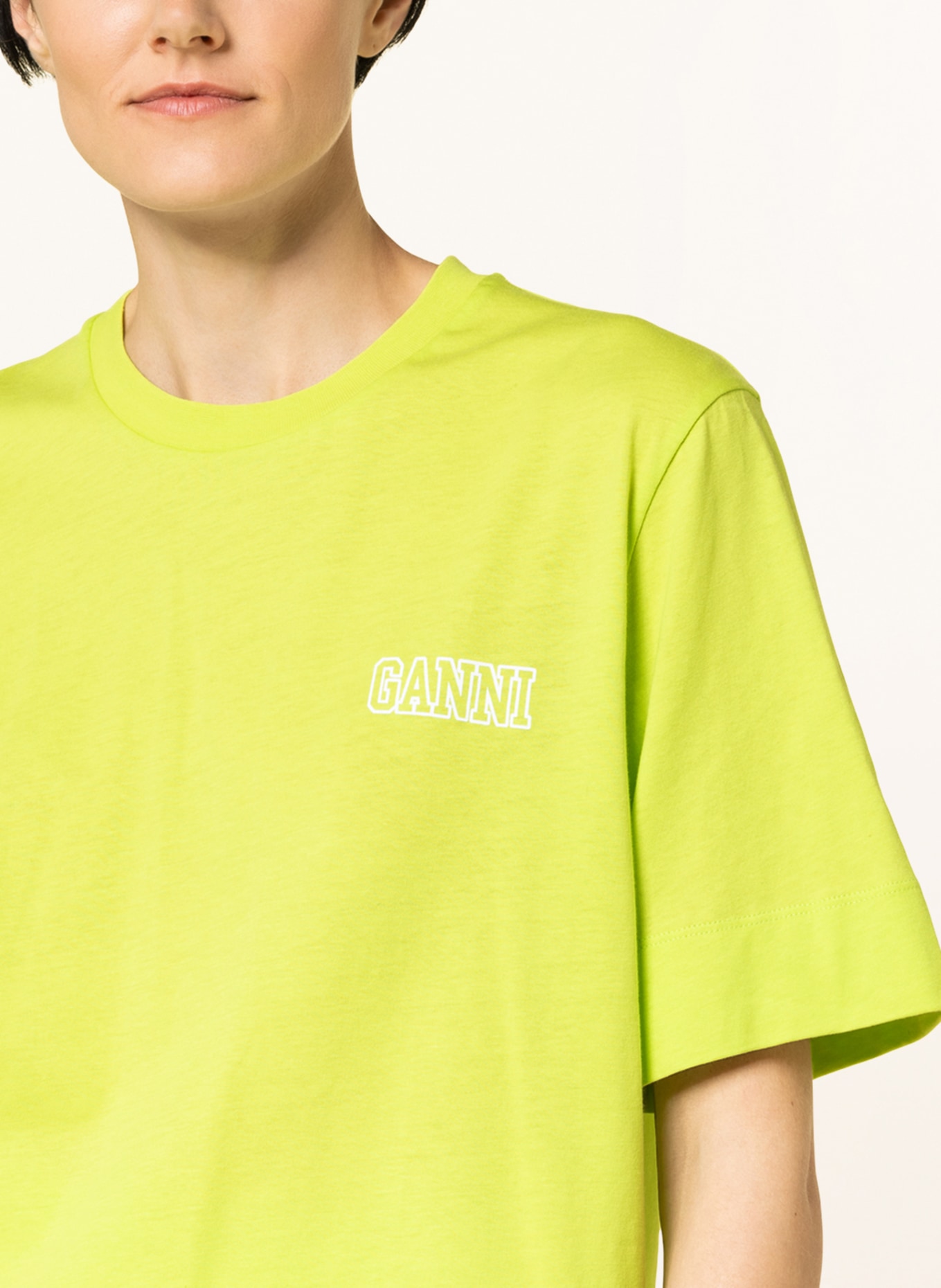 GANNI T-shirt , Kolor: JASKRAWY ZIELONY (Obrazek 4)