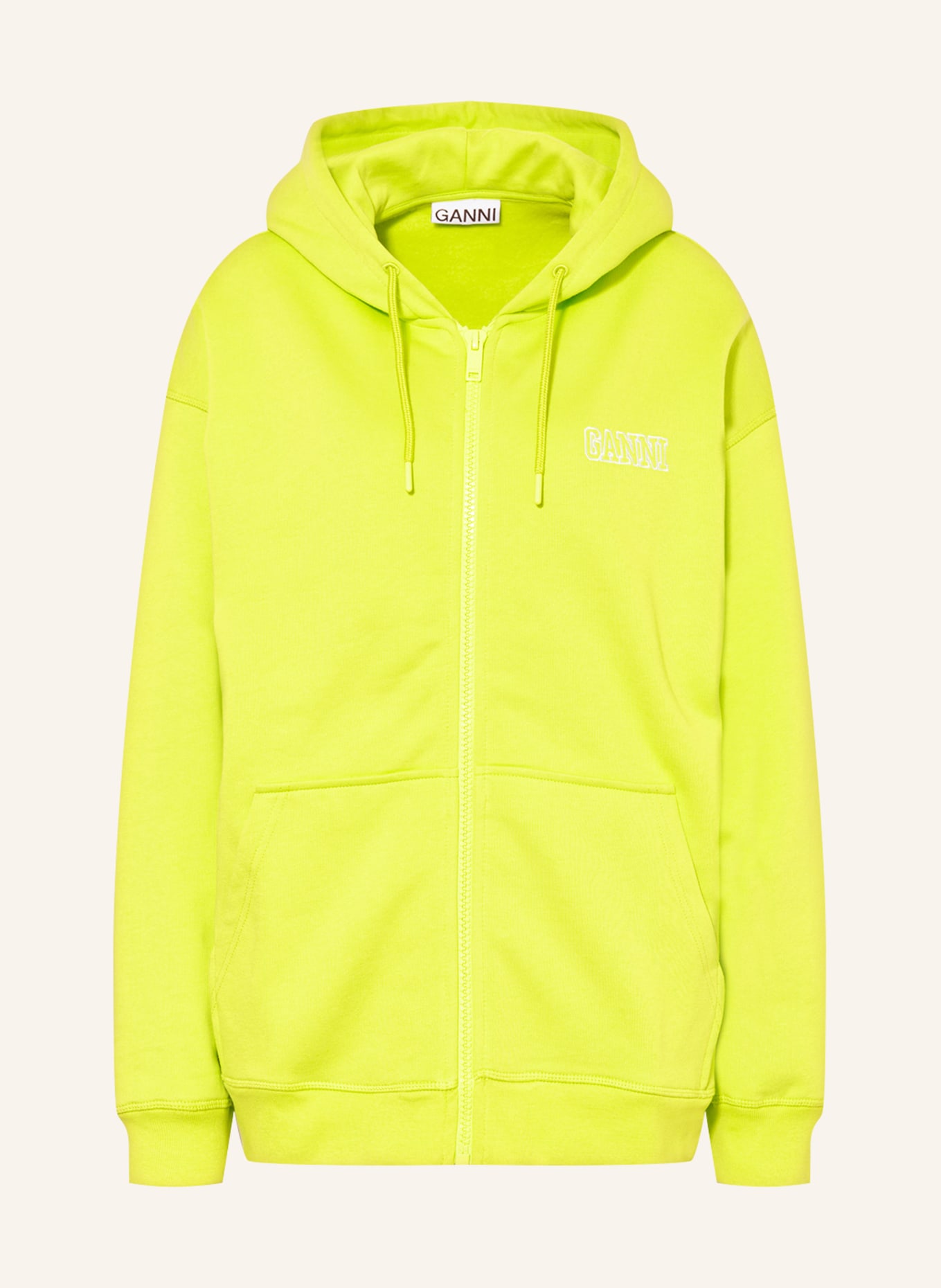 GANNI Sweat jacket, Color: NEON GREEN (Image 1)
