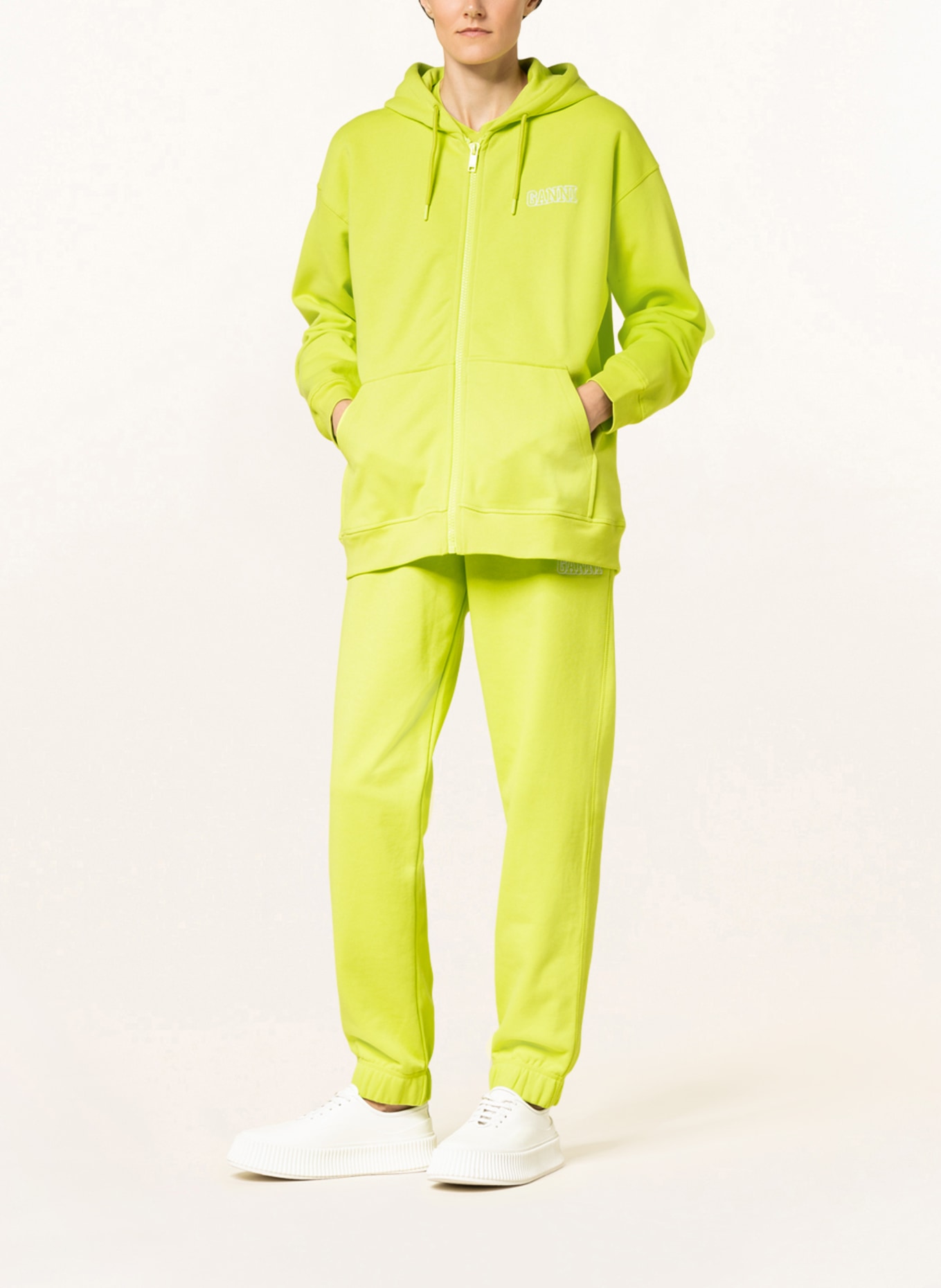 GANNI Sweat jacket, Color: NEON GREEN (Image 2)