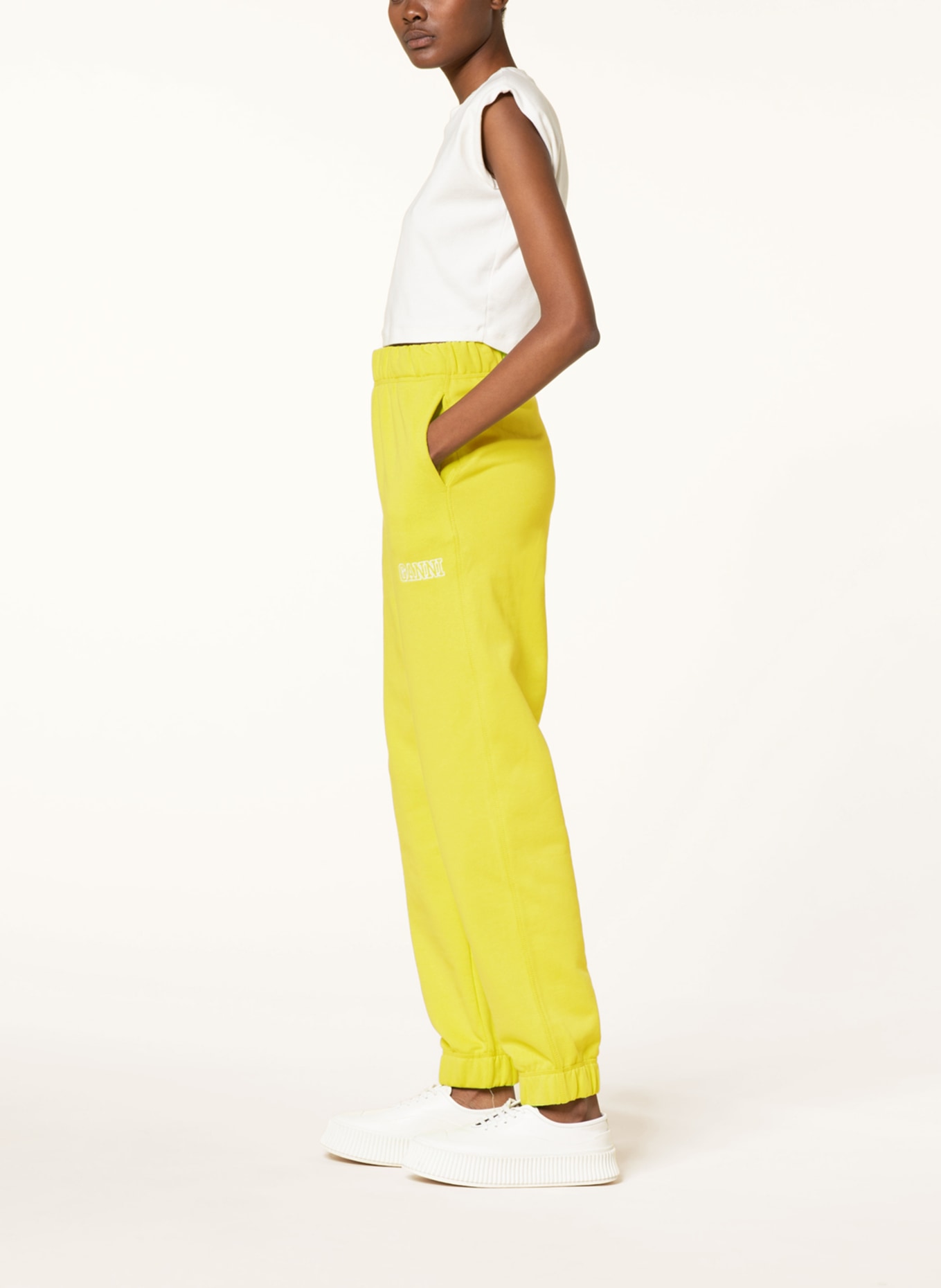 GANNI Sweatpants in light green