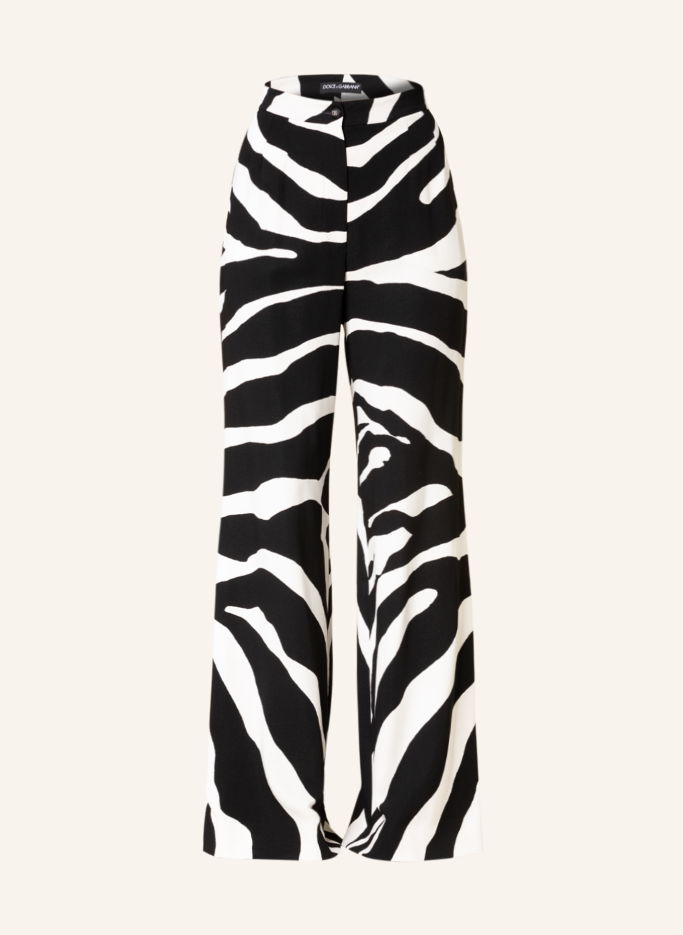 DOLCE & GABBANA Wide leg trousers, Color: BLACK/ WHITE (Image 1)