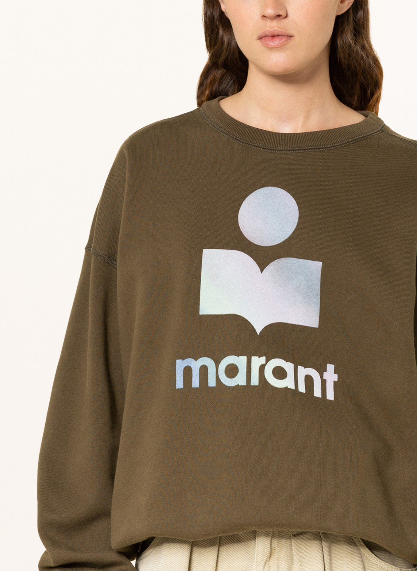 MARANT ÉTOILE Oversized sweatshirt MINDY, Color: KHAKI (Image 4)