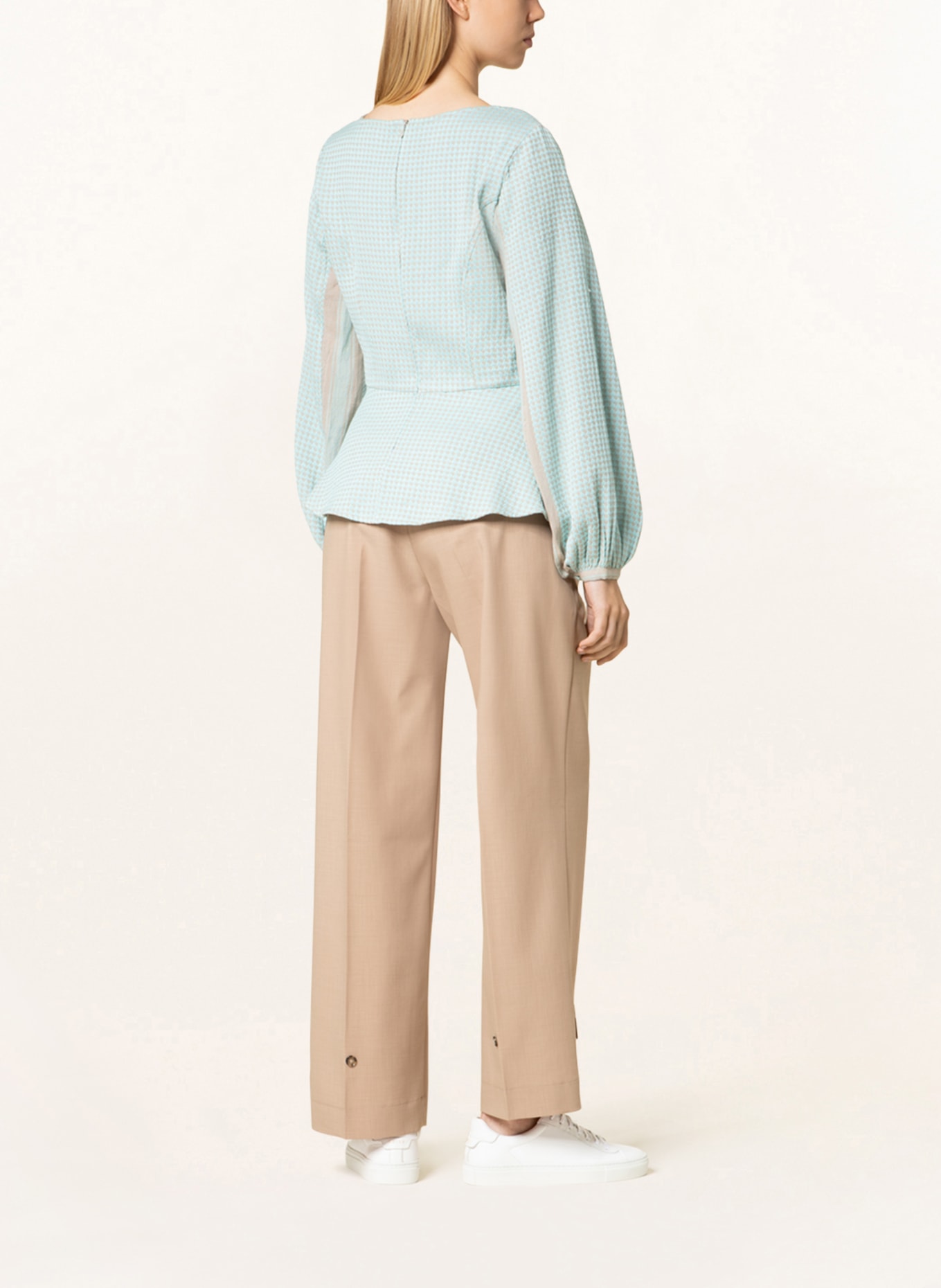 SUMMERY COPENHAGEN Shirt blouse FREYA, Color: TURQUOISE/ BEIGE (Image 3)