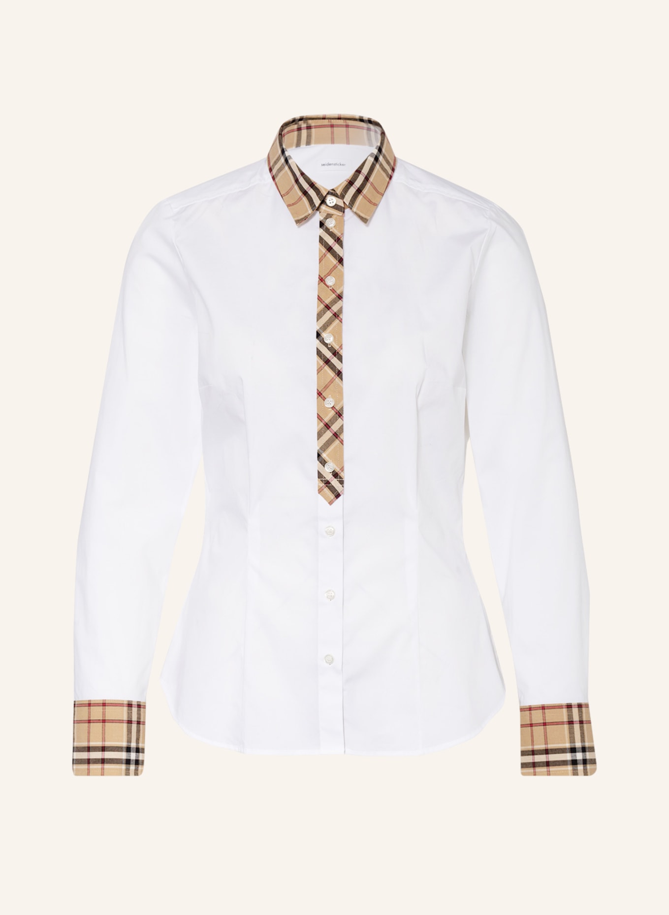 seidensticker Shirt blouse, Color: WHITE/ BEIGE/ RED (Image 1)