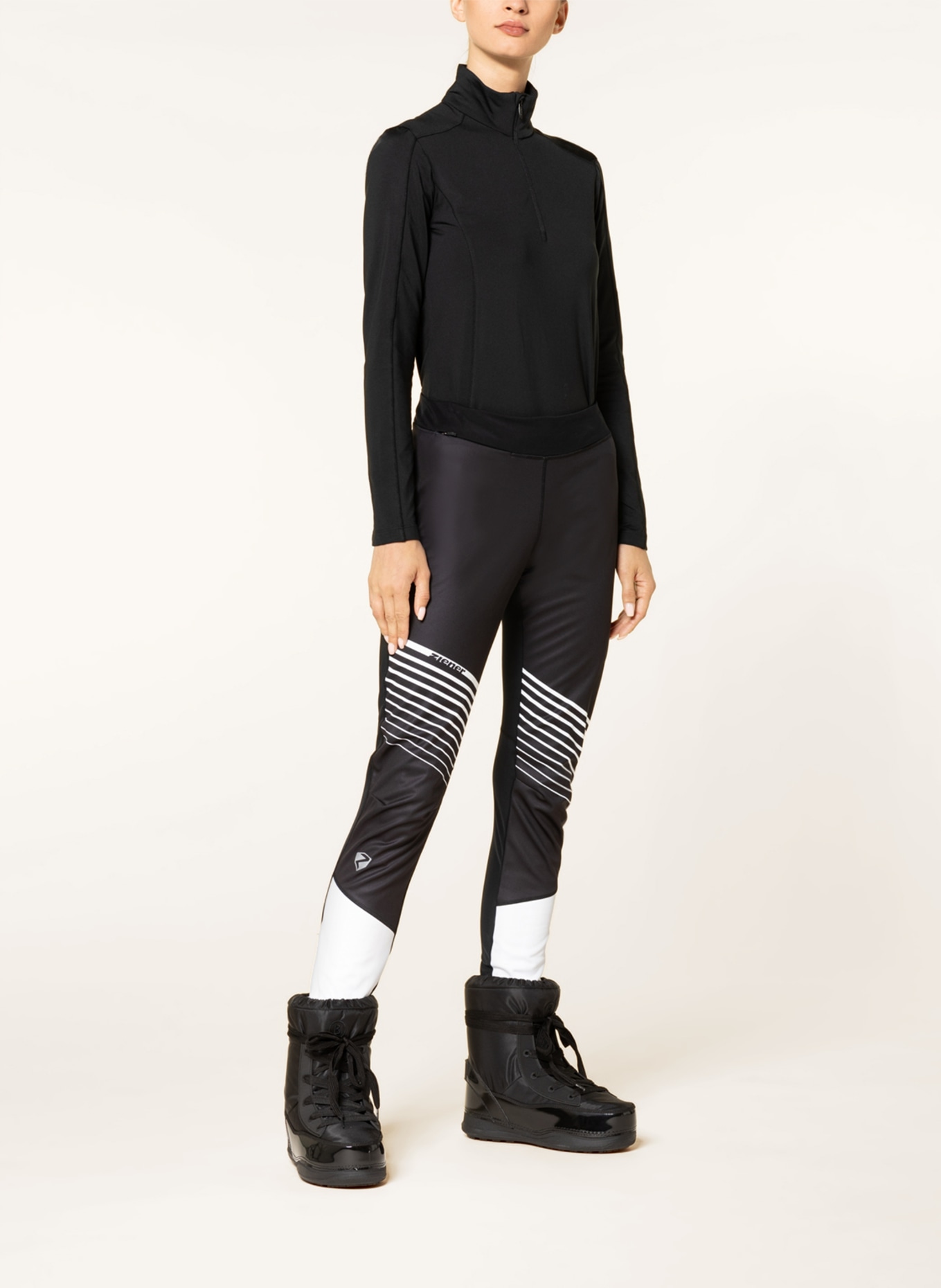 ziener Softshell ski pants NURA, Color: BLACK/ WHITE (Image 2)