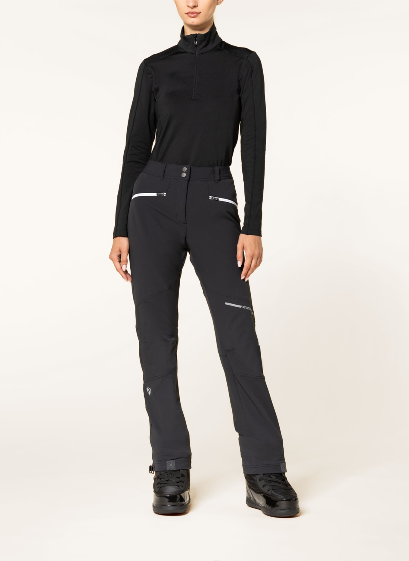 ziener Softshell ski pants NOREA, Color: BLACK (Image 2)