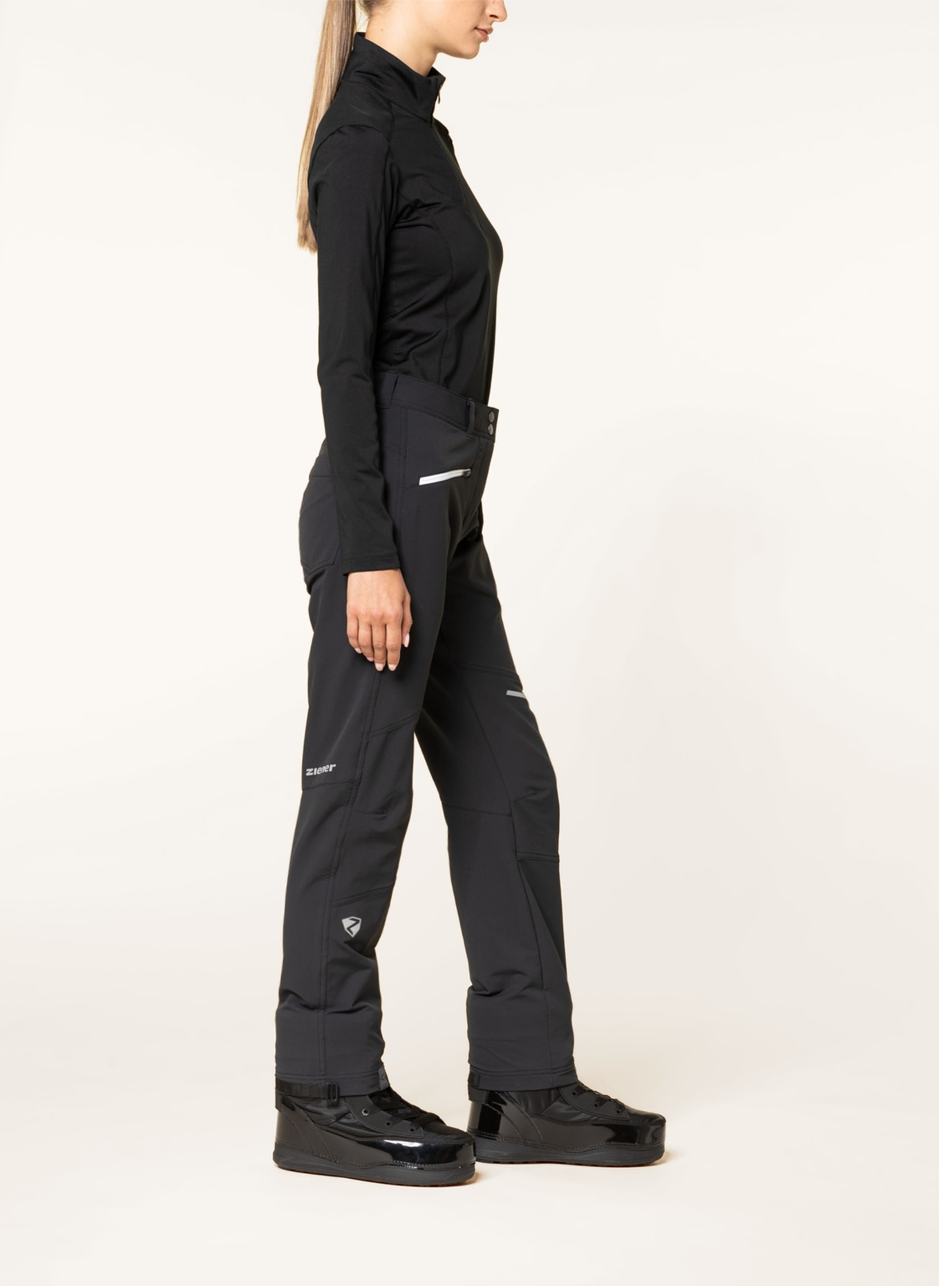 ziener Softshell ski pants NOREA, Color: BLACK (Image 4)
