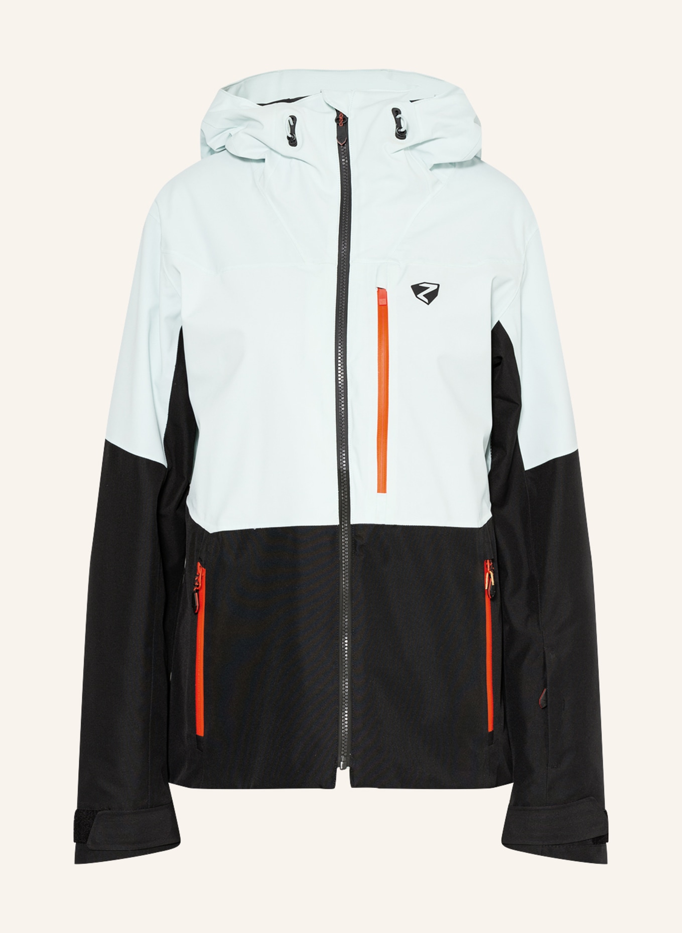 ziener Ski jacket TURIS, Color: BLACK/ LIGHT BLUE (Image 1)