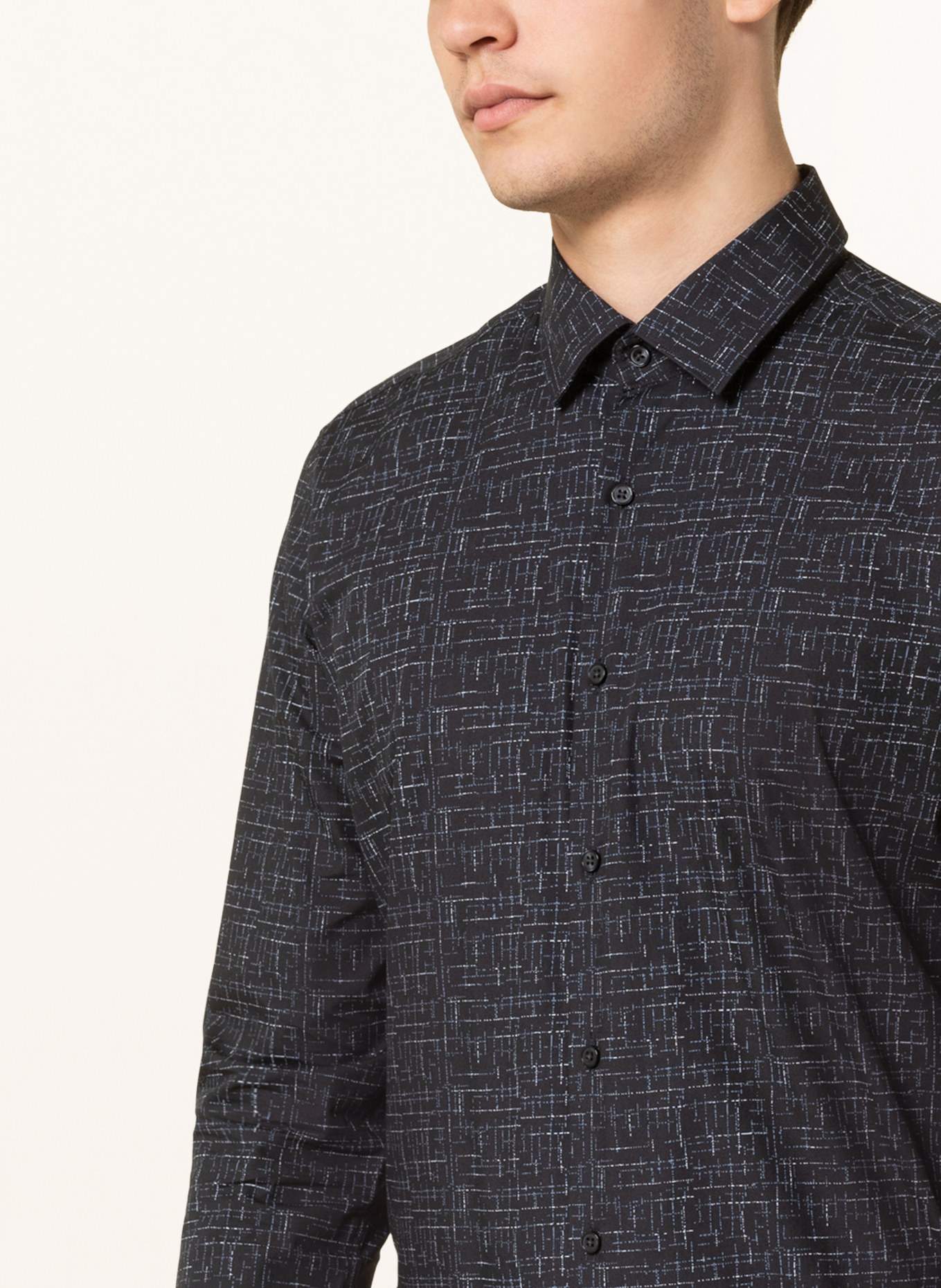 PAUL Shirt slim fit, Color: BLACK/ WHITE/ GRAY (Image 4)
