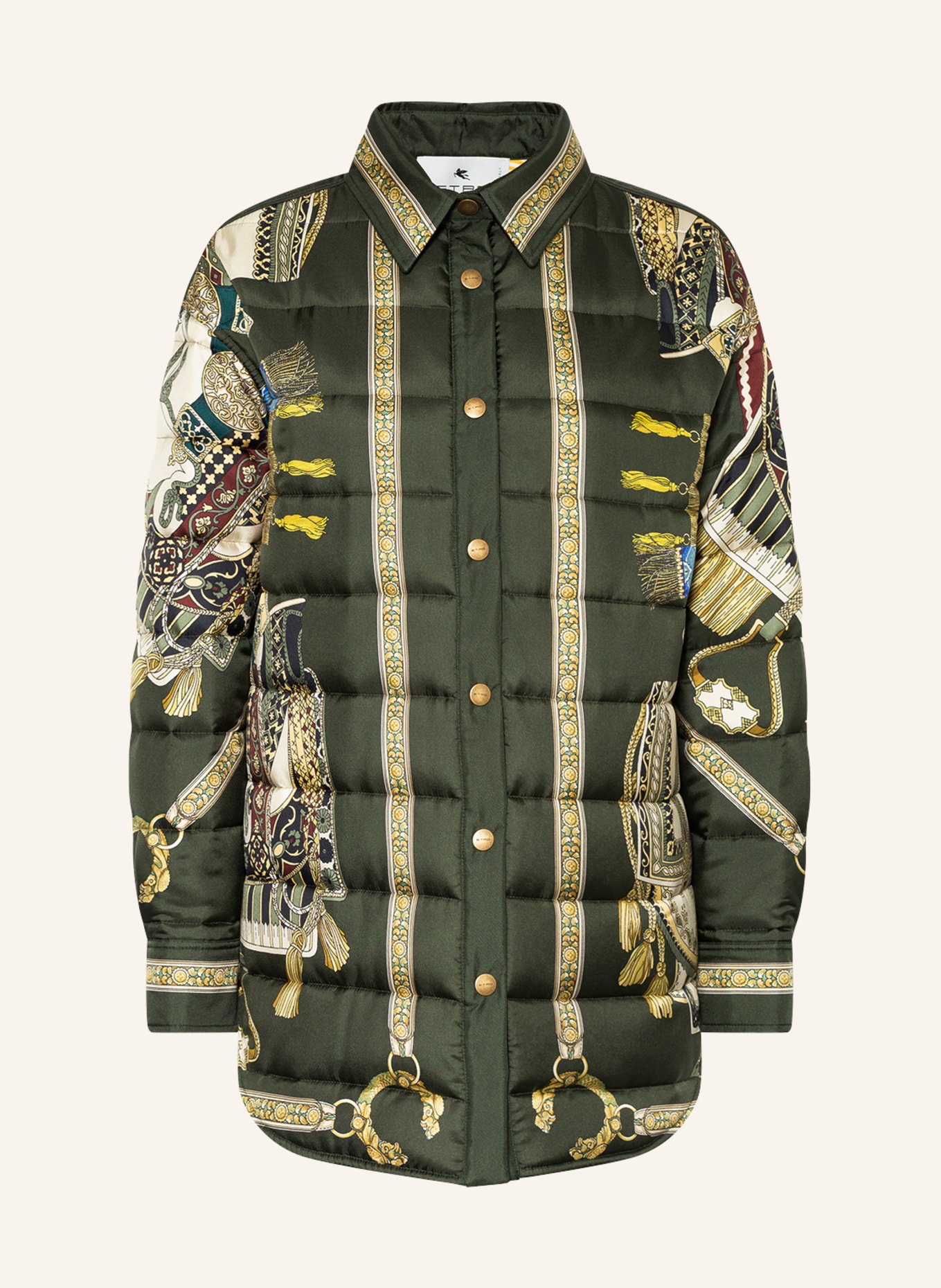 ETRO Quilted jacket with silk, Color: DARK GREEN/ ECRU/ LIGHT GREEN (Image 1)