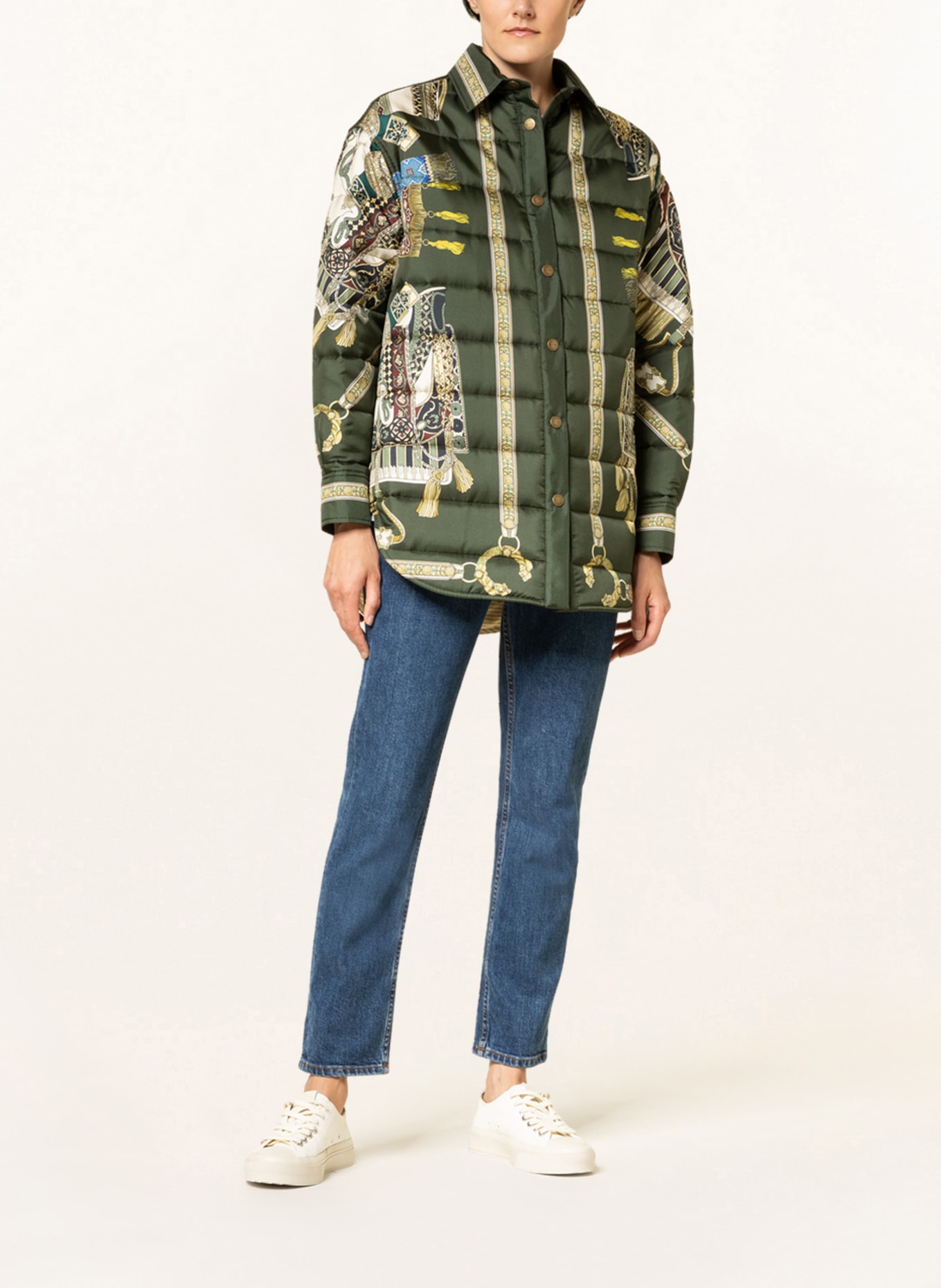 ETRO Quilted jacket with silk, Color: DARK GREEN/ ECRU/ LIGHT GREEN (Image 2)