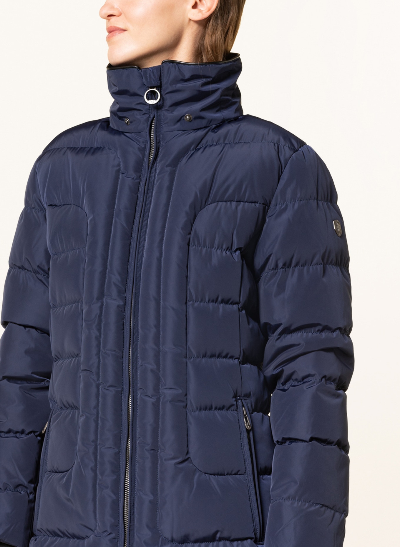 WELLENSTEYN Quilted jacket ASTORIA with SORONA®AURA insulation and detachable faux fur, Color: DARK BLUE (Image 6)