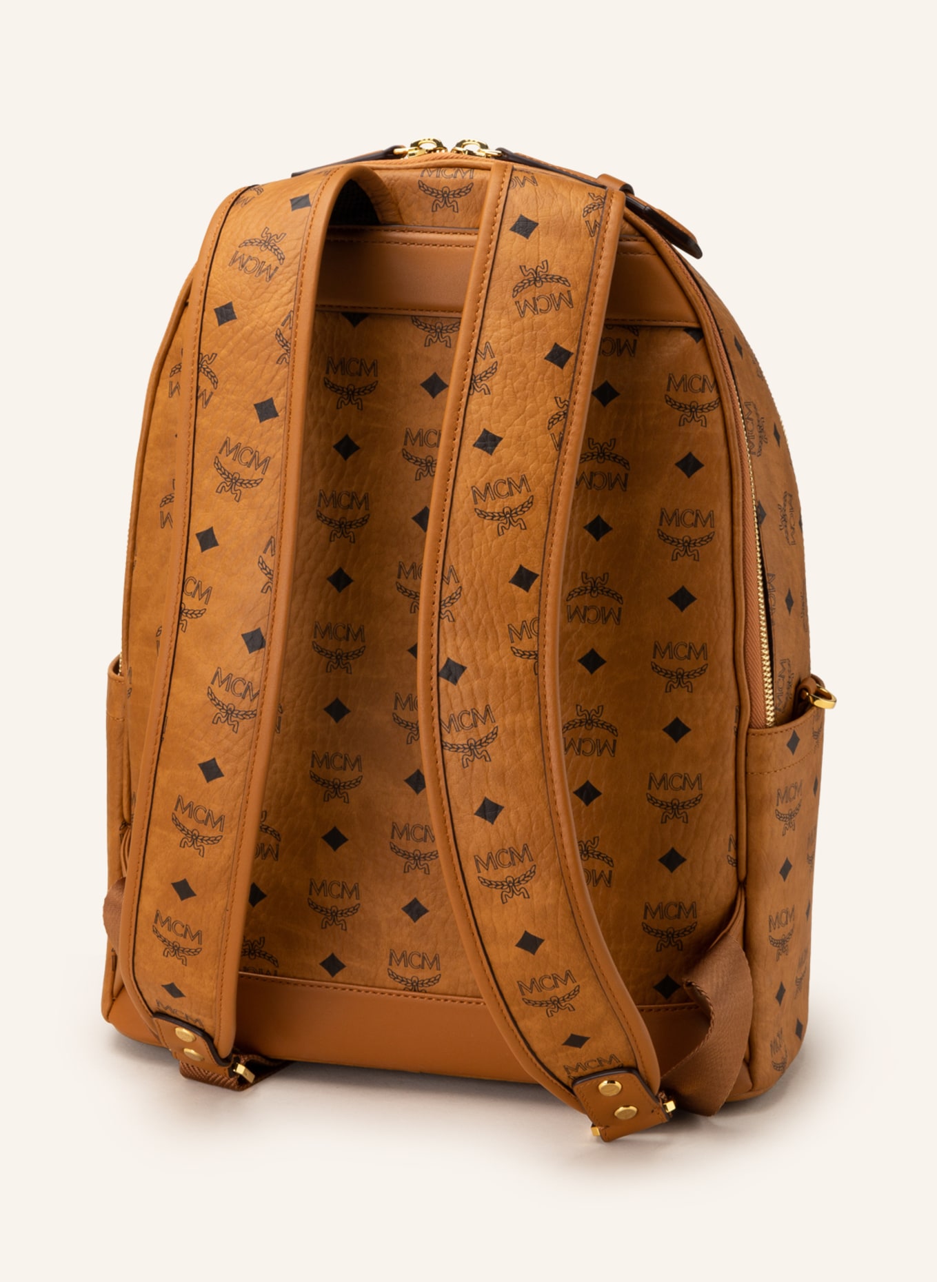 MCM stark 32 visetos brown backpack  My Girlfriends Wardrobe LLC
