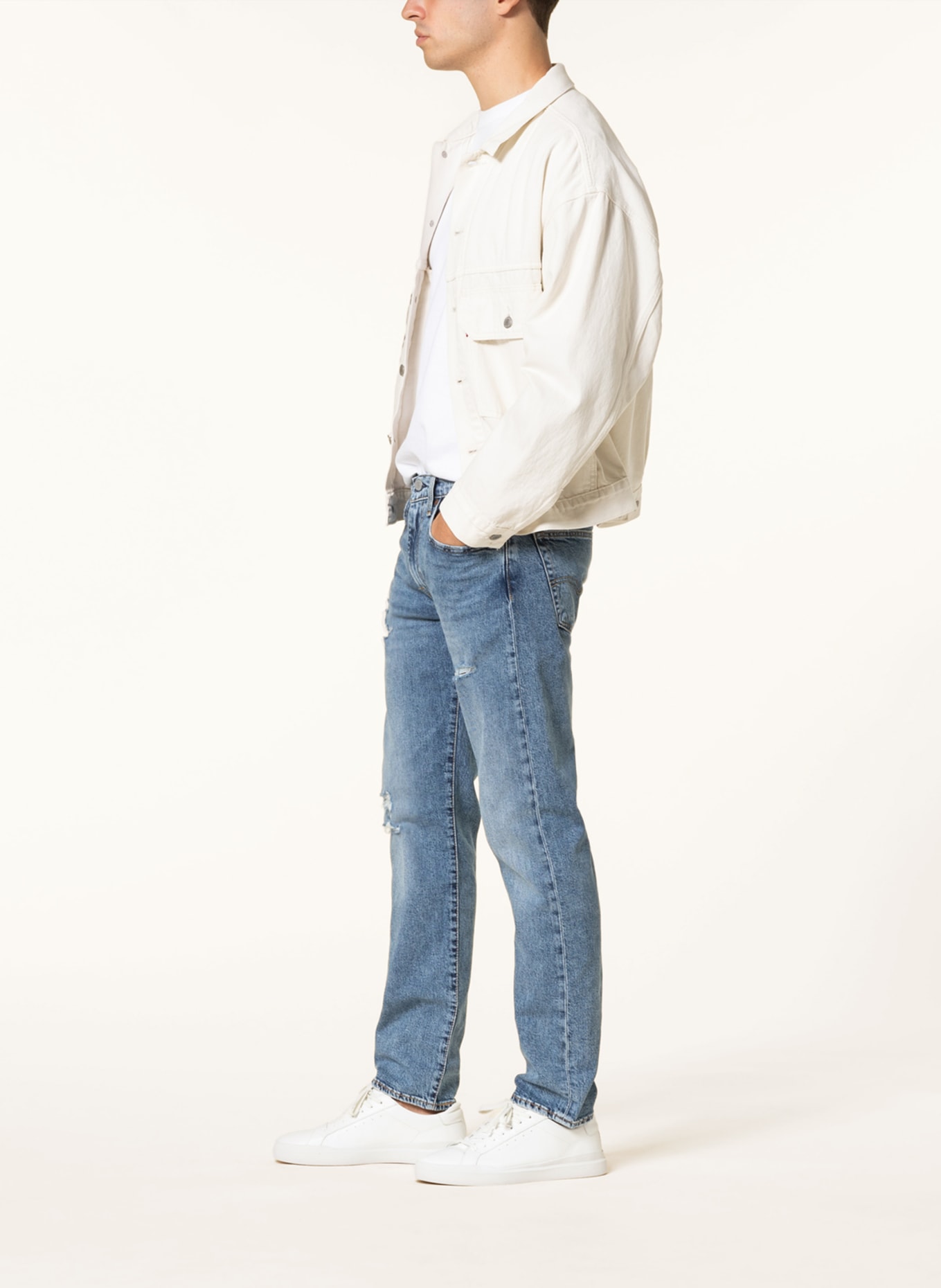 Levi's® Destroyed Jeans 502 Tapered Fit, Farbe: 00 Dark Indigo - Worn In (Bild 4)