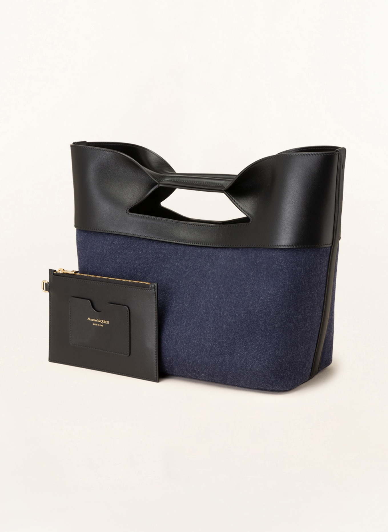 Alexander McQUEEN Handbag THE BOW SMALL, Color: BLACK/ DARK BLUE (Image 2)
