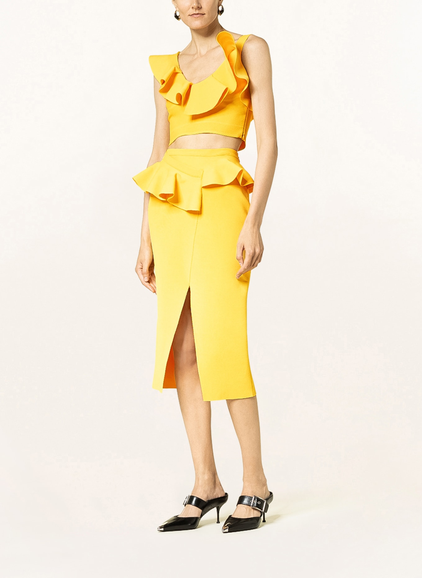Alexander McQUEEN Knit skirt with frills, Color: YELLOW (Image 2)