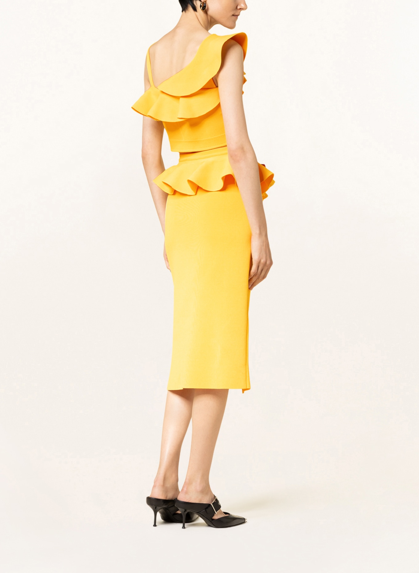 Alexander McQUEEN Knit skirt with frills, Color: YELLOW (Image 3)