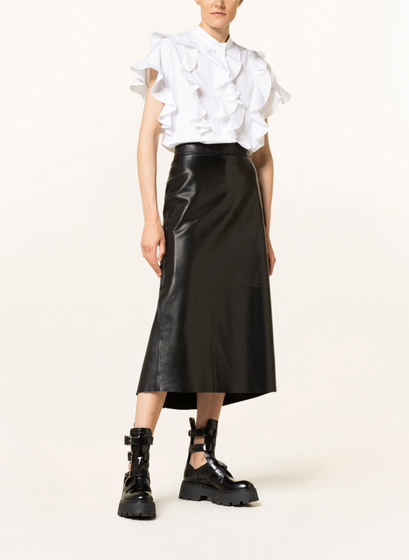 Alexander McQUEEN Leather skirt, Color: BLACK (Image 2)