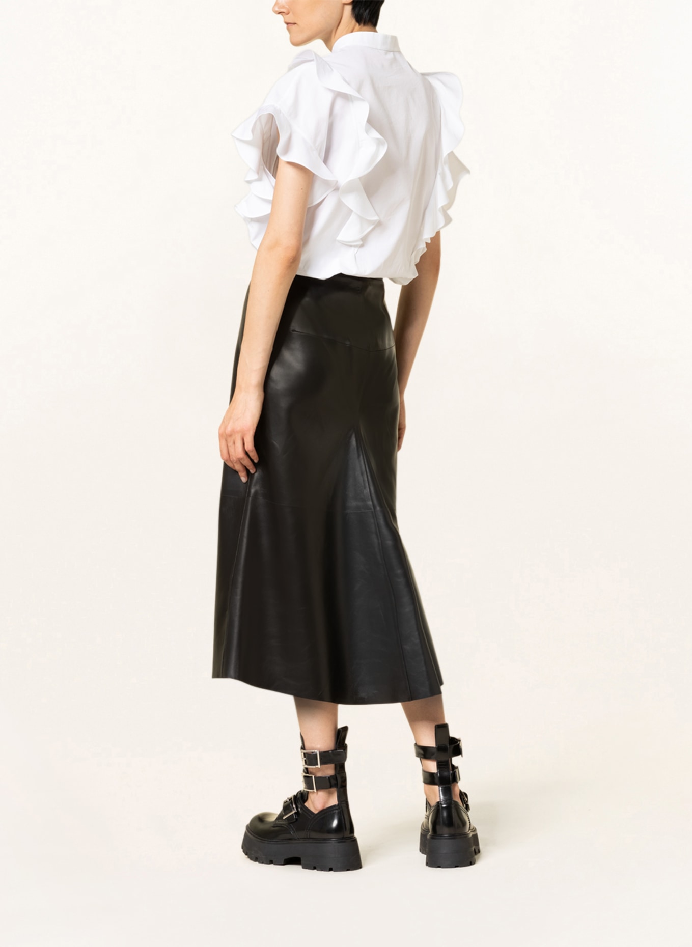 Alexander McQUEEN Leather skirt, Color: BLACK (Image 3)