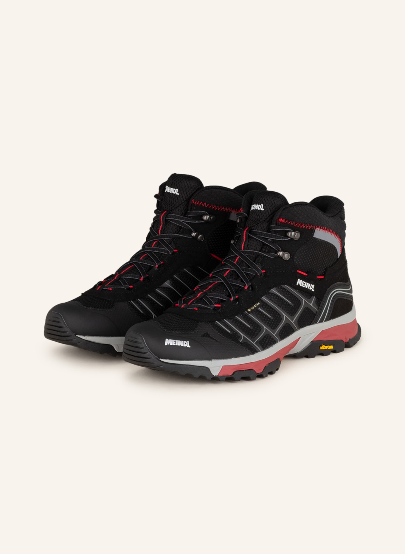 MEINDL Trekking shoes FINALE MID GTX, Color: BLACK/ RED (Image 1)