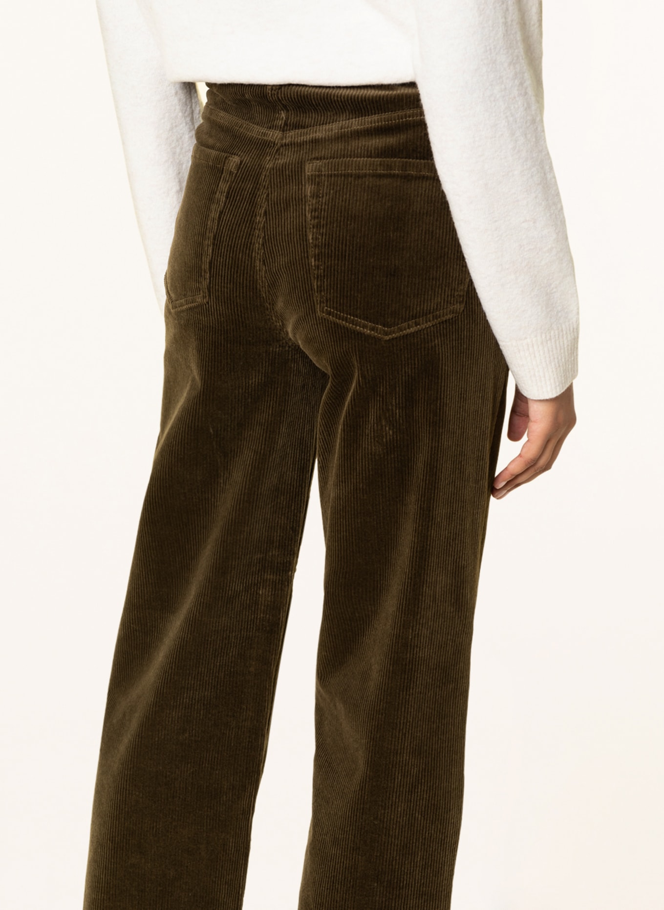 Marc O'Polo DENIM Wide leg trousers made of corduroy, Color: KHAKI (Image 5)