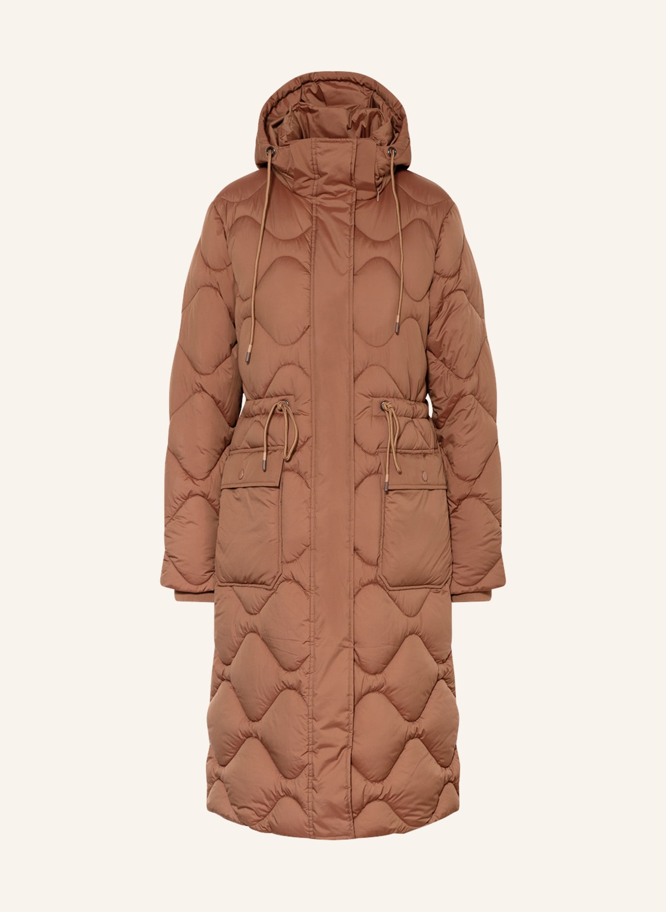 darling harbour Quilted coat with removable hood and SORONA®AURA insulation, Color: BROWN (Image 1)