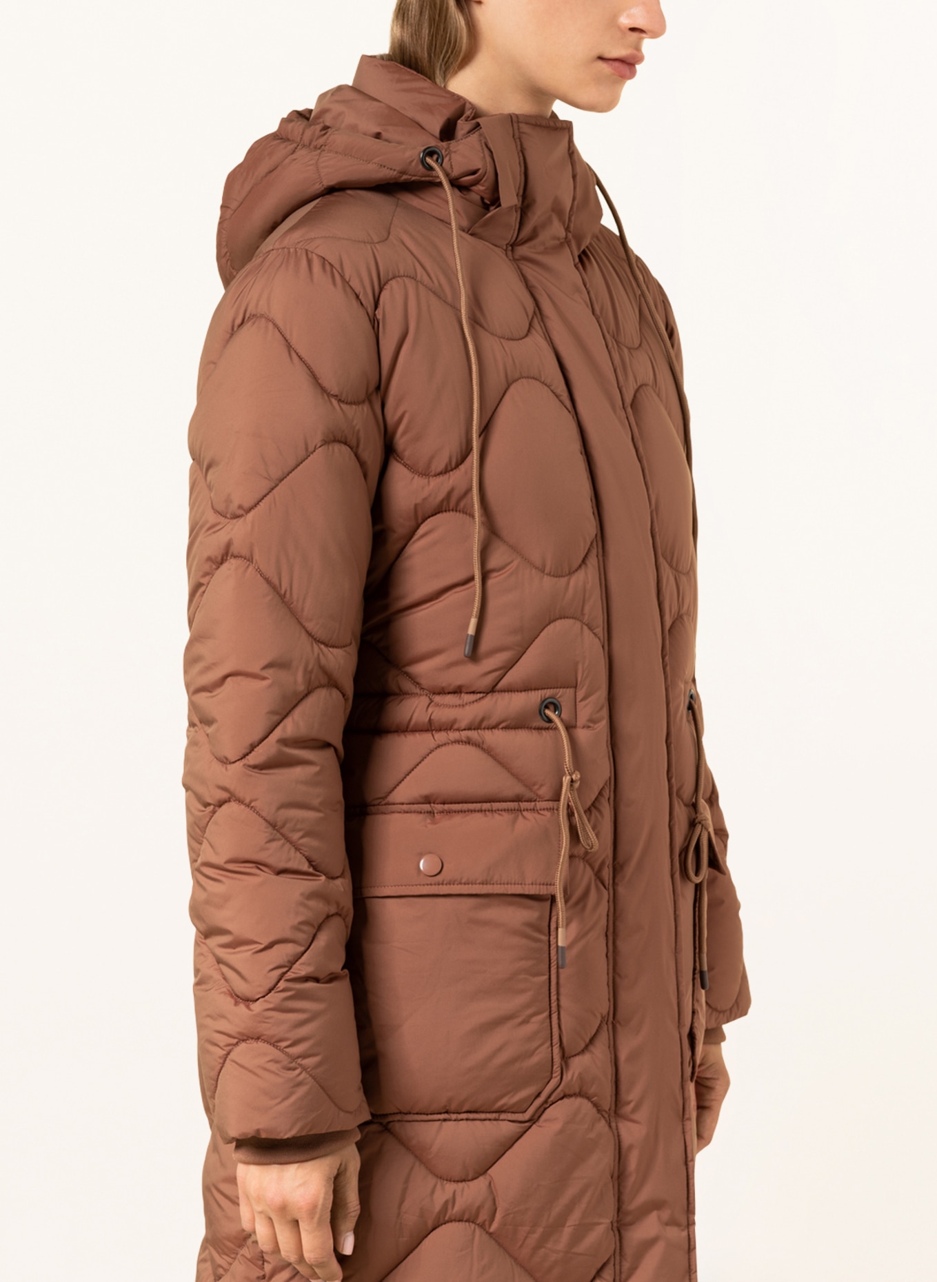 darling harbour Quilted coat with removable hood and SORONA®AURA insulation, Color: BROWN (Image 5)